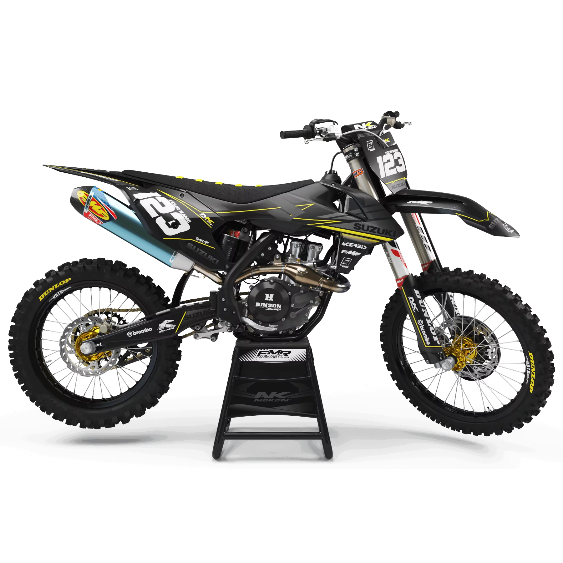 Kit adesivos moto KIT ADESIVOS Motocross SUZUKI FACTORY NEKEN BLACK MATE (ref:prda31d)