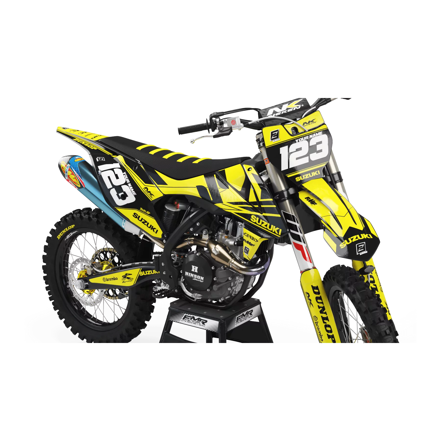 GRAPHICS moto Graphics Motocross suzuki FACTORY Neken black/yellow (ref:prda32d)
