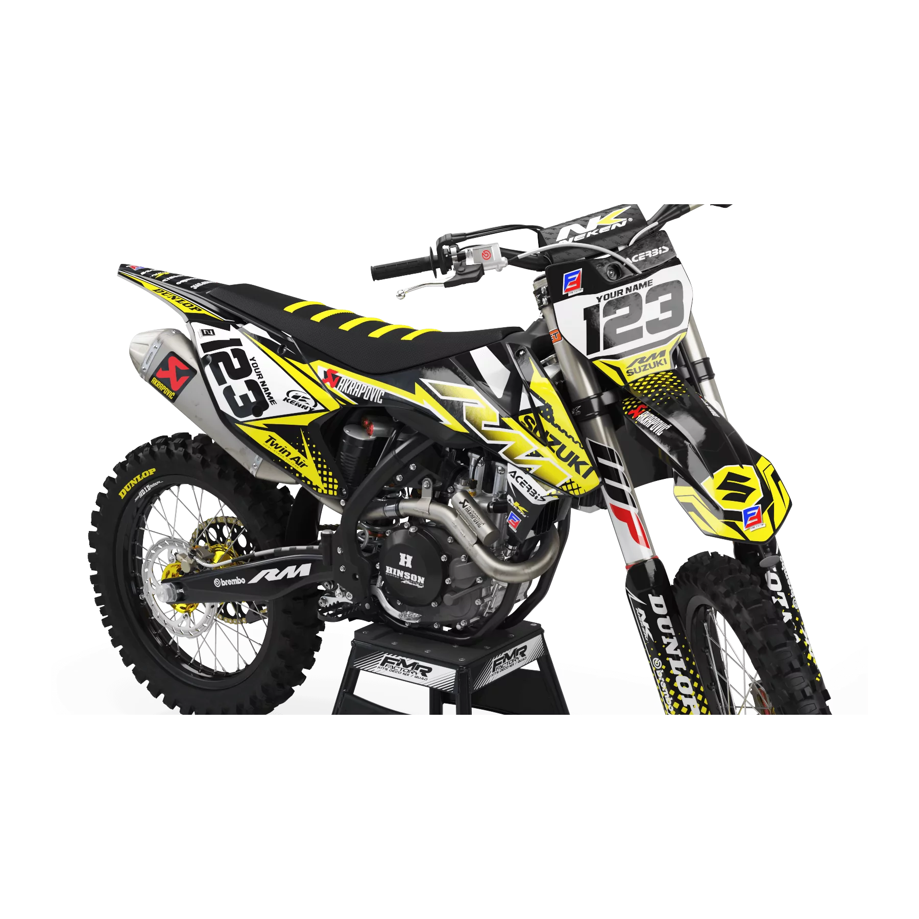 Kit adhesivos moto KIT ADHESIVOS Motocross suzuki FACTORY ENERGY amarillo (ref:prda33d)
