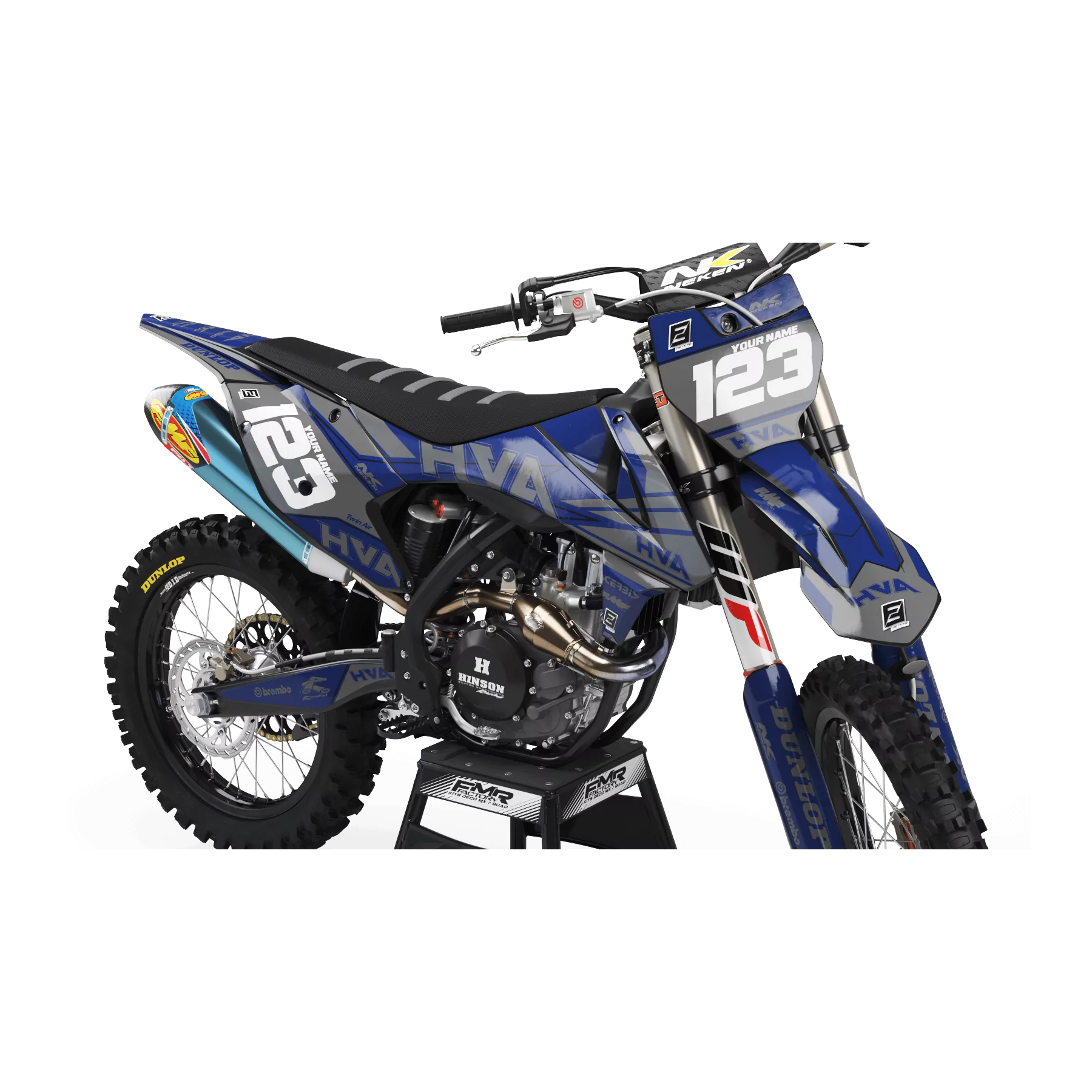 Grafiche moto Grafiche Motocross Husqvarna FACTORY NEKEN grigio|blu (ref:prda32i)
