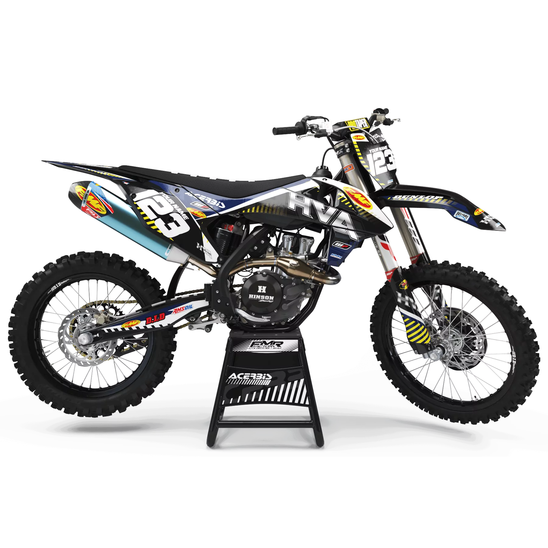 Kit adesivos moto KIT ADESIVOS MOTOCROSS Husqvarna FMF (ref:prda12i)
