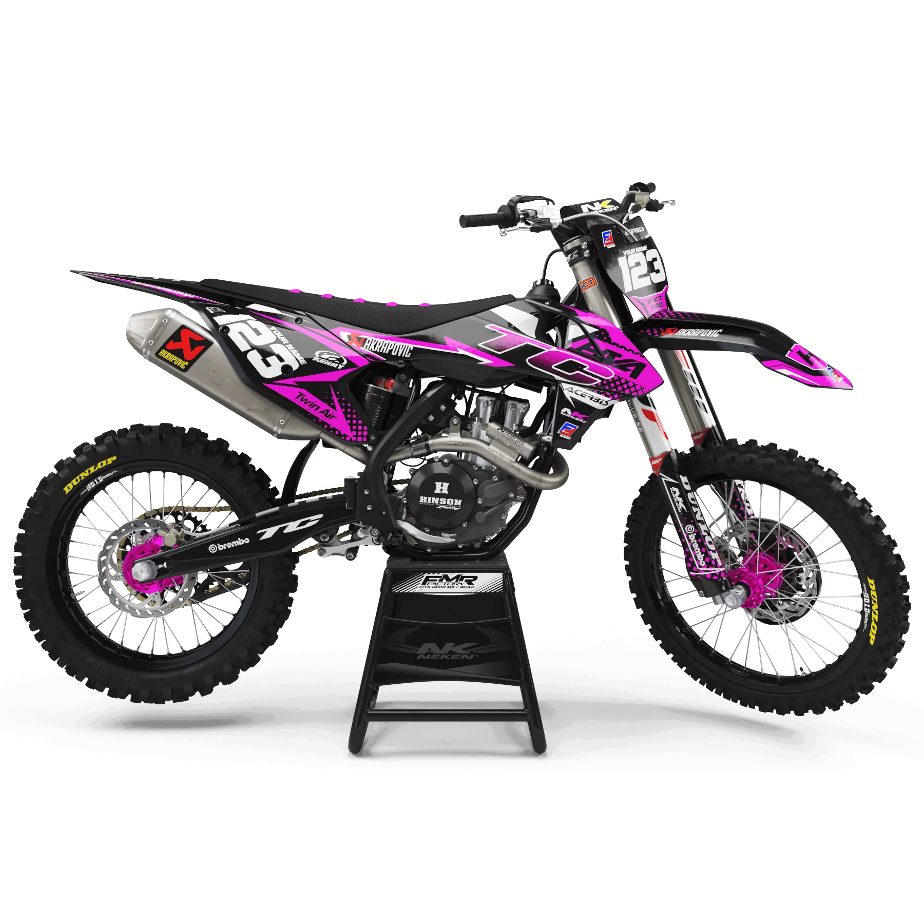 Kit adhesivos moto KIT ADHESIVOS Motocross Husqvarna FACTORY ENERGY rosa (ref:prda33i3)