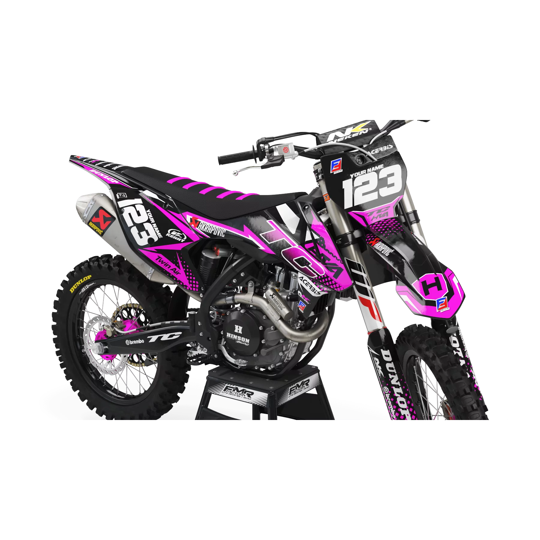 STICKERSET moto Stickerset Motocross Husqvarna FACTORY ENERGY roze (ref:prda33i3)
