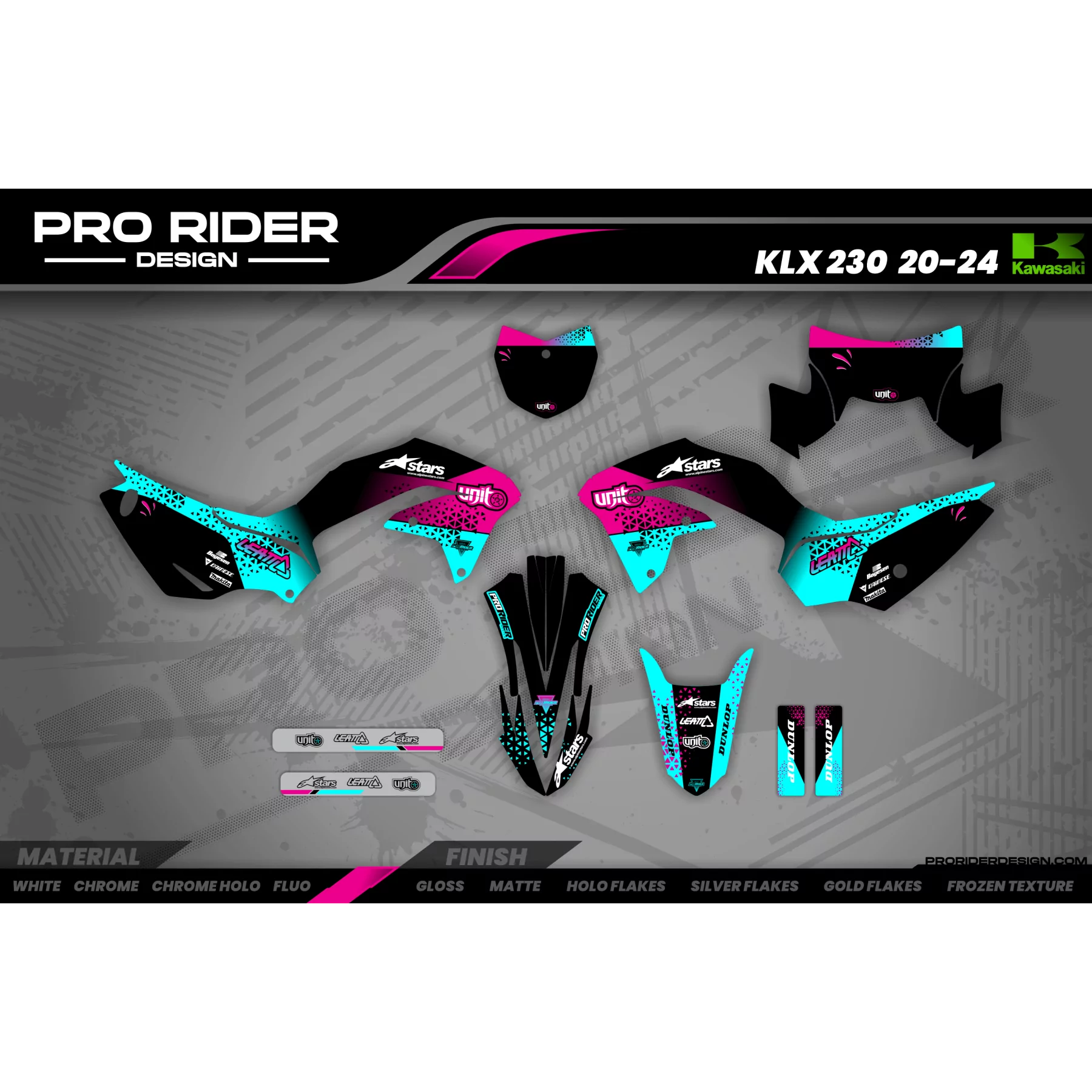 Kit adesivos moto KIT ADESIVOS Motocross PERSO UNIT BLACK