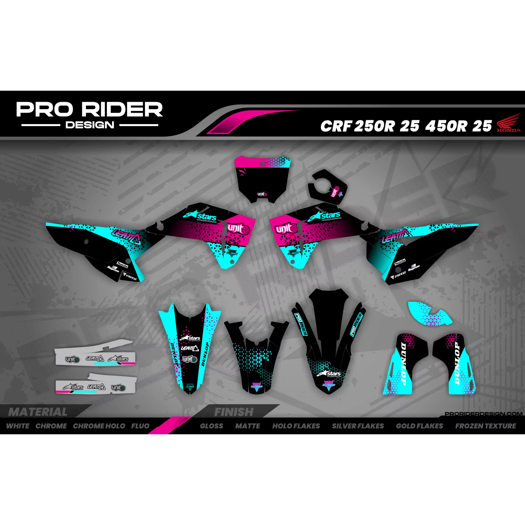 Kit adesivos moto KIT ADESIVOS Motocross PERSO UNIT BLACK