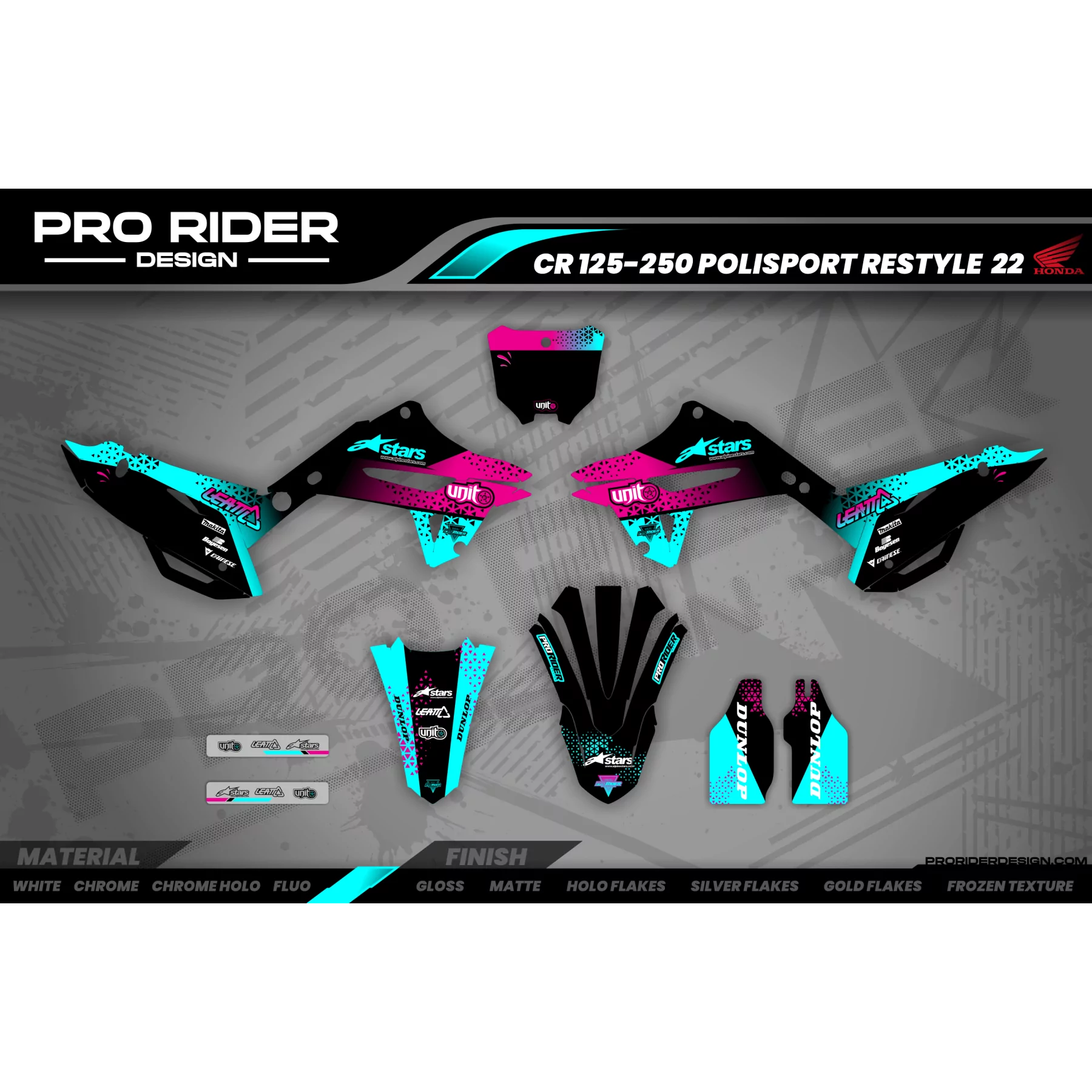Kit adesivos moto KIT ADESIVOS Motocross PERSO UNIT BLACK