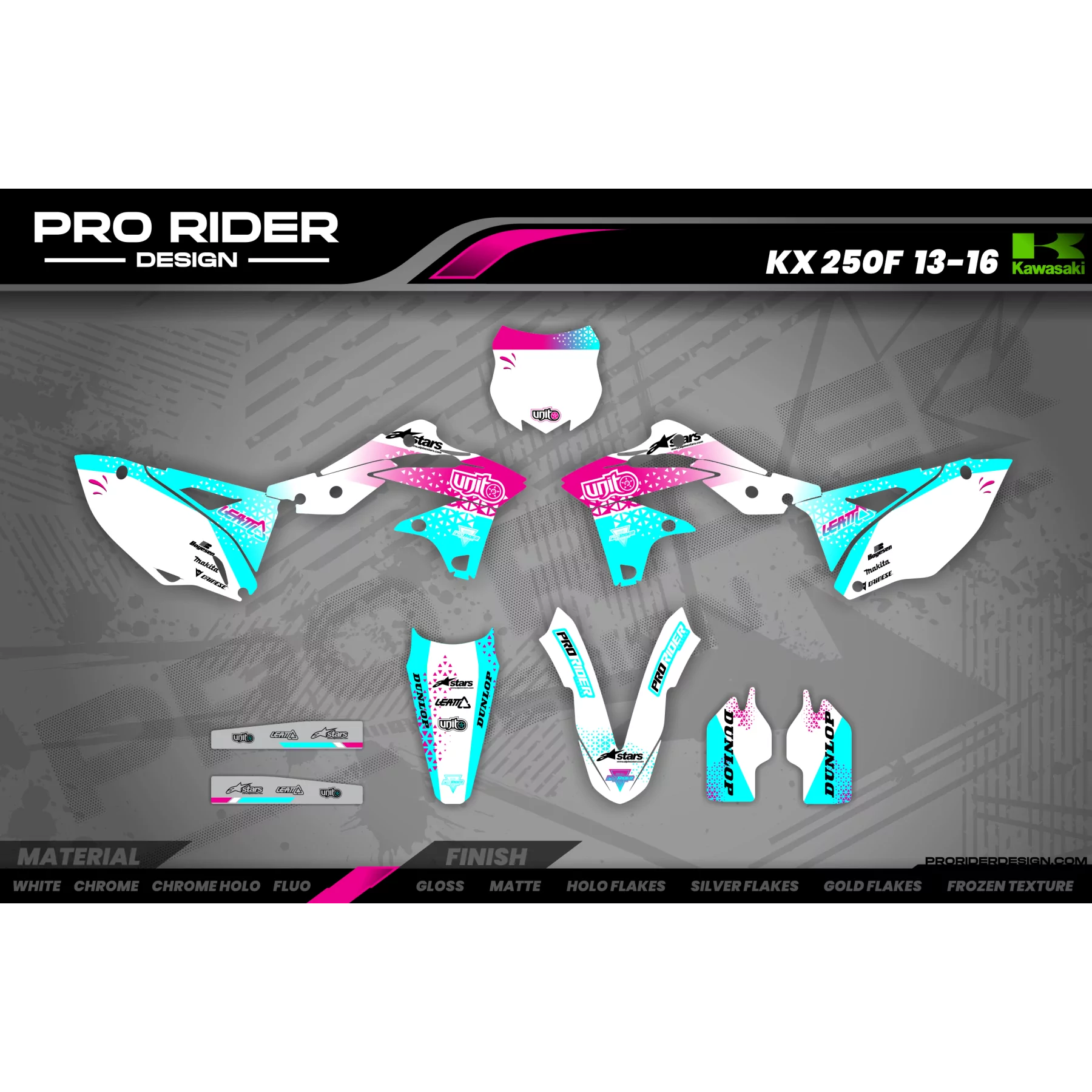 Moto stickerset STICKERSET Motocross PERSO UNIT WHITE