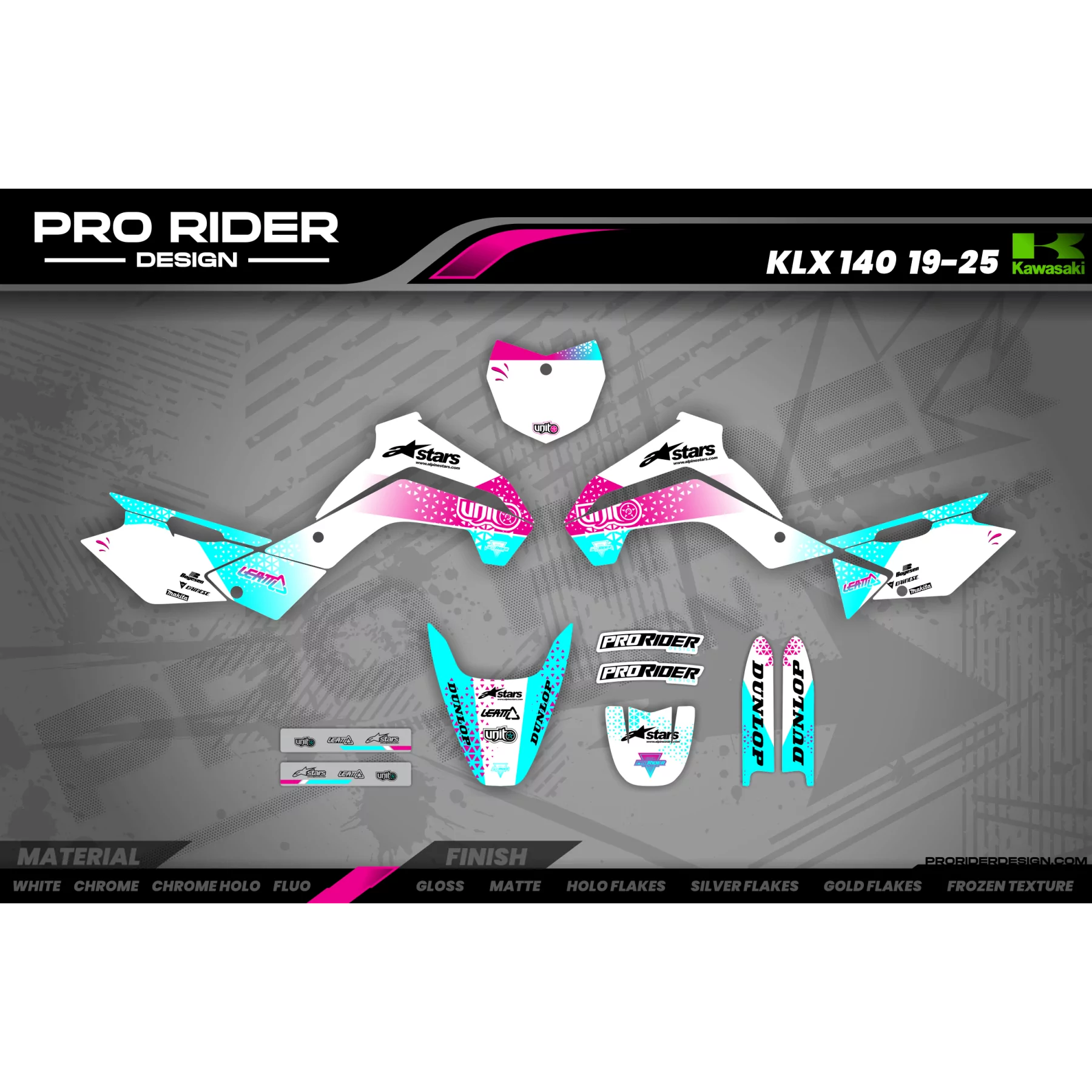 Moto stickerset STICKERSET Motocross PERSO UNIT WHITE