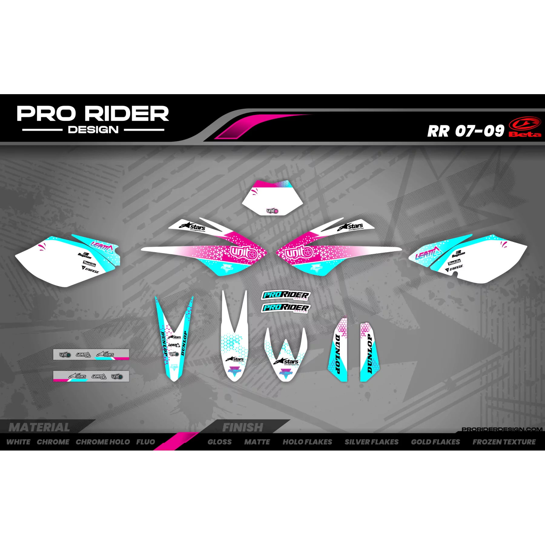 Moto stickerset STICKERSET Motocross PERSO UNIT WHITE