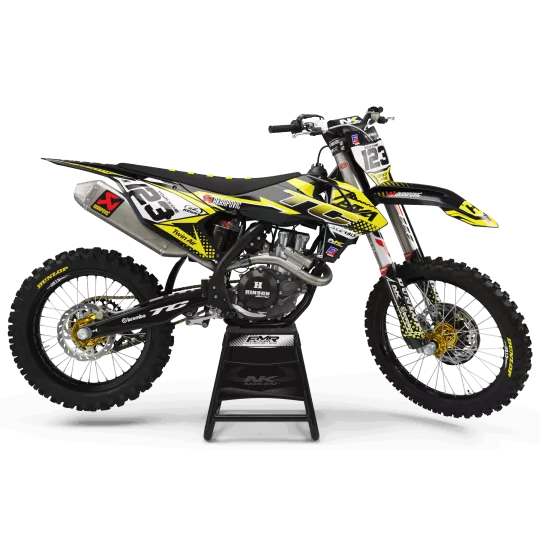 Kit adesivos moto KIT ADESIVOS Motocross Husqvarna FACTORY ENERGY amarelo (ref:prda33i4)