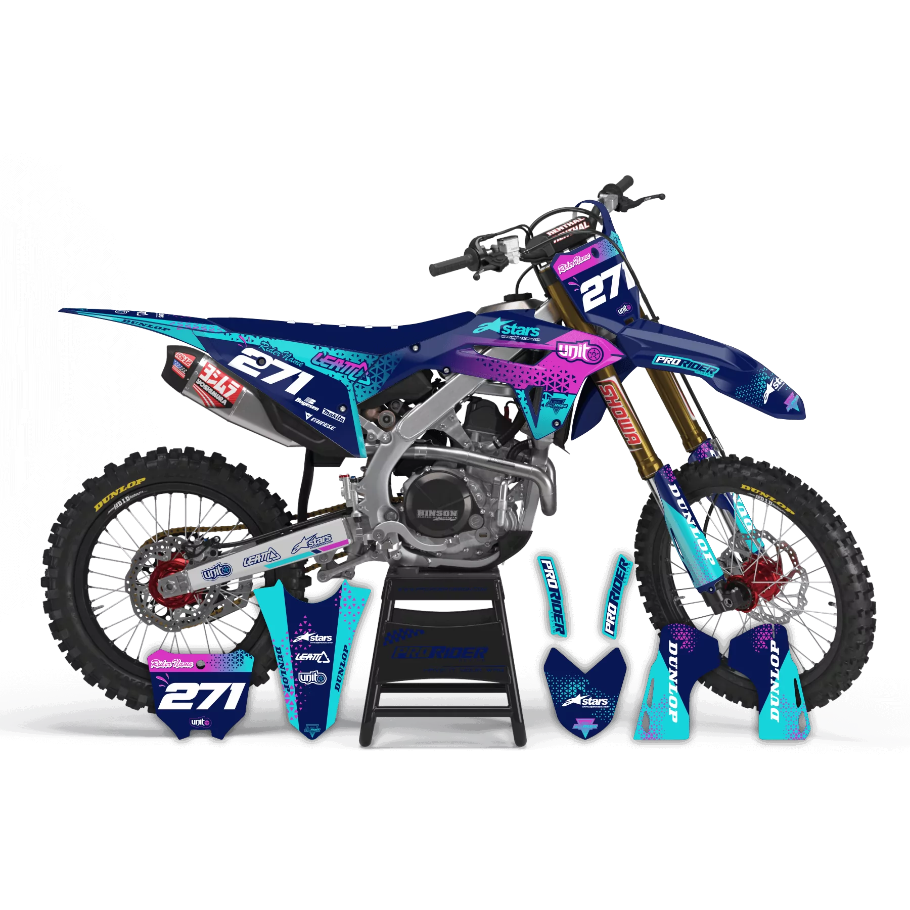 Kit déco moto KIT DECO Motocross PERSO UNIT NAVY