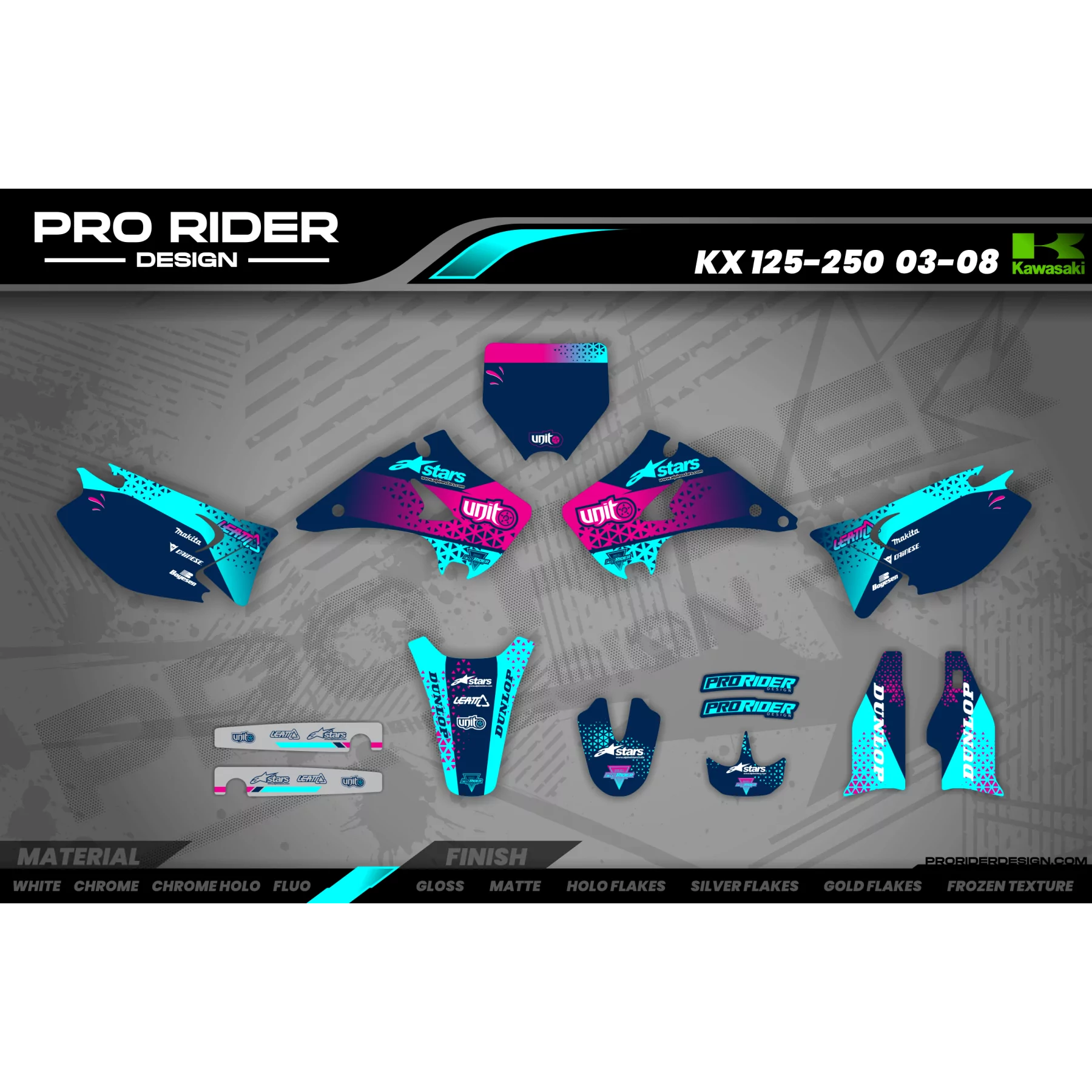 Kit déco moto KIT DECO Motocross PERSO UNIT NAVY