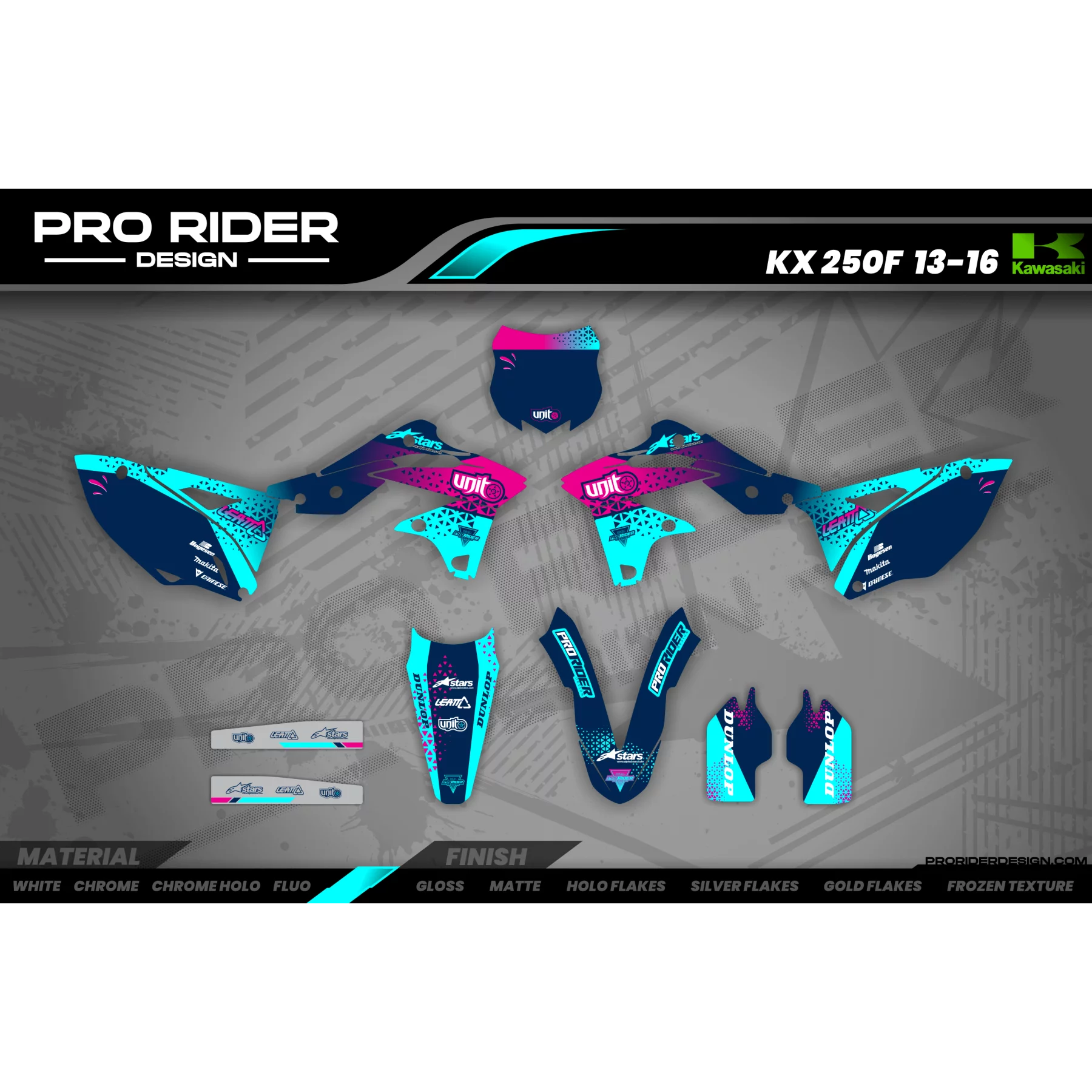 Kit adesivos moto KIT ADESIVOS Motocross PERSO UNIT NAVY