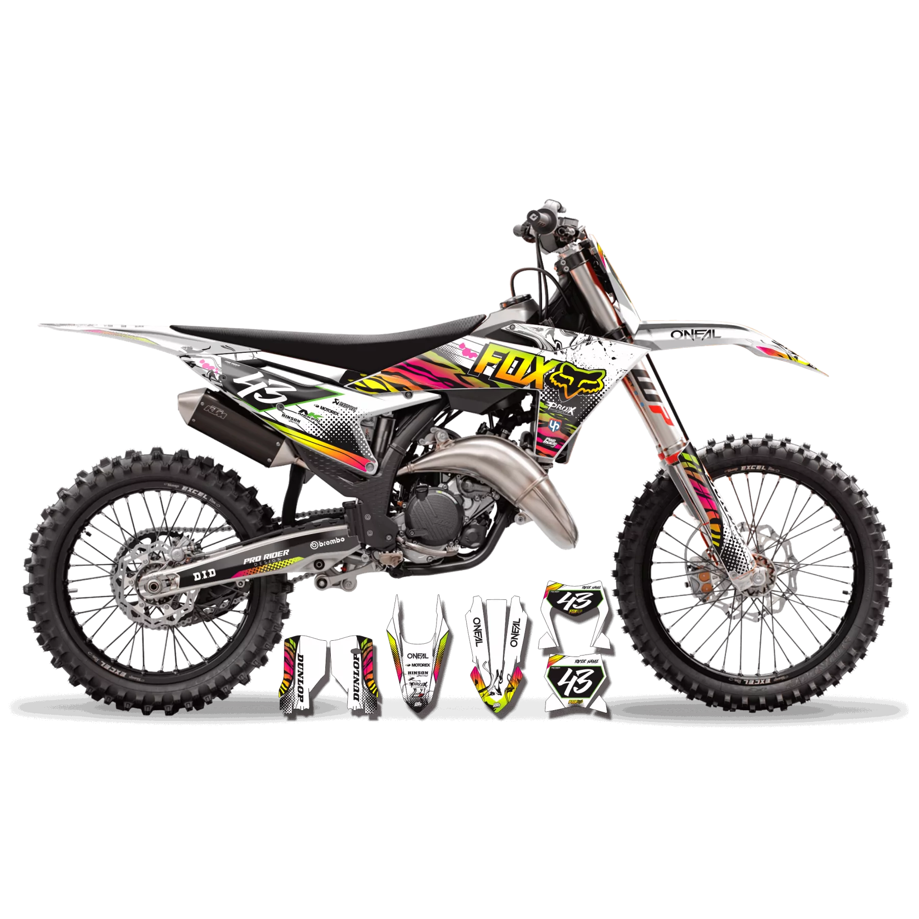 Kit adesivos moto Kit adesivos personalizável - RAINBOW