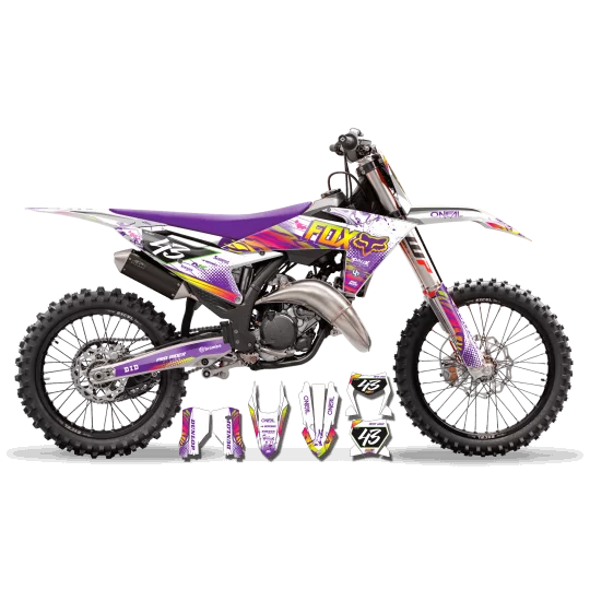 Kit adesivos moto Kit adesivos personalizável - RAINBOW PURPLE