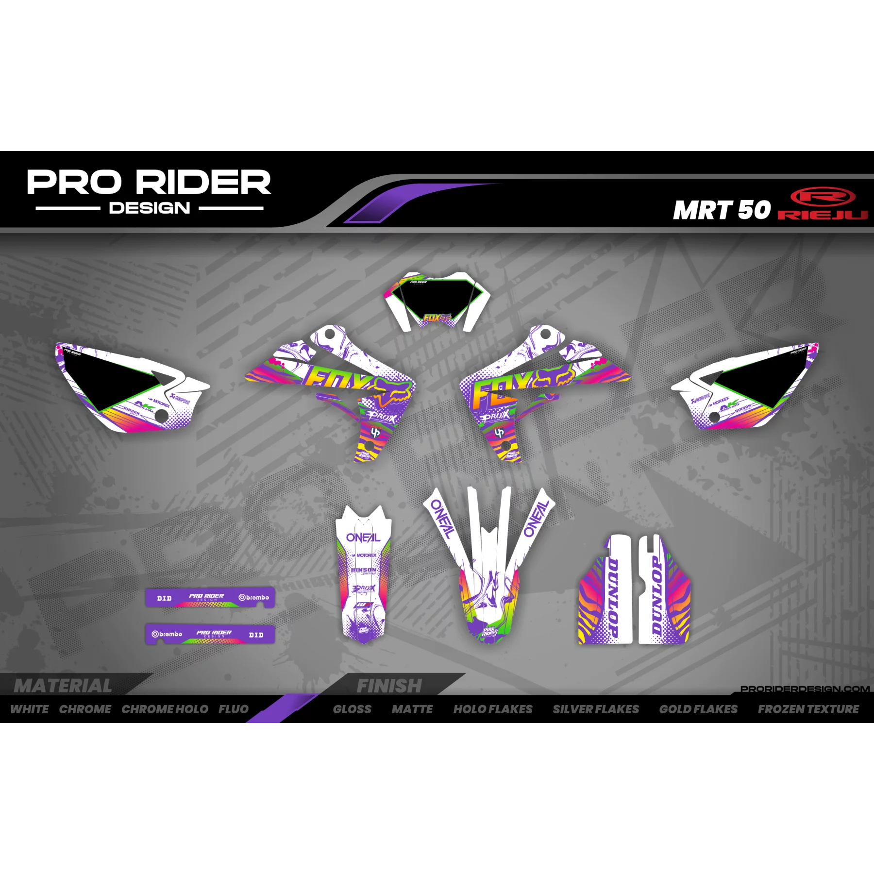 Kit déco moto Kit déco personnalisable - RAINBOW PURPLE