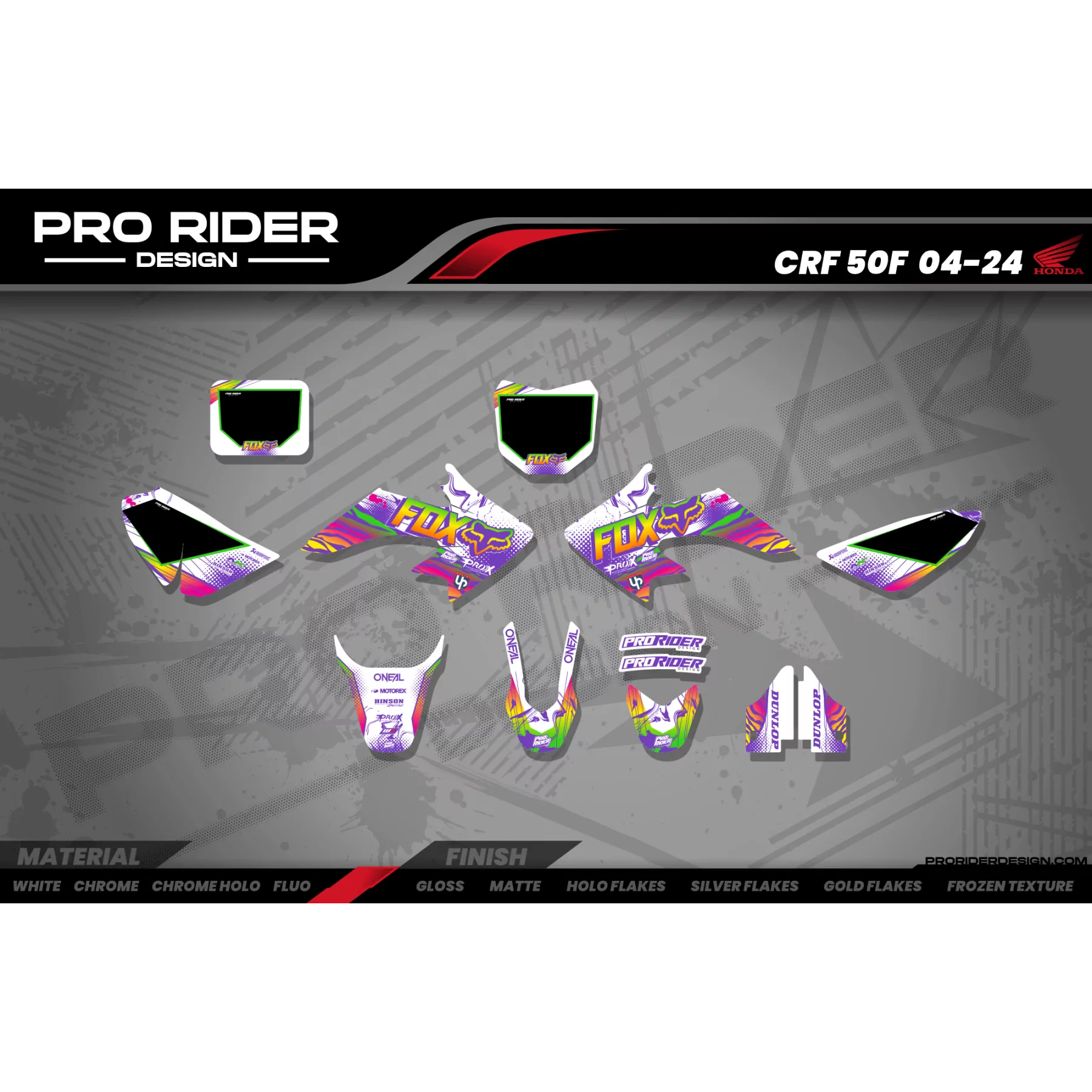 Kit déco moto Kit déco personnalisable - RAINBOW PURPLE