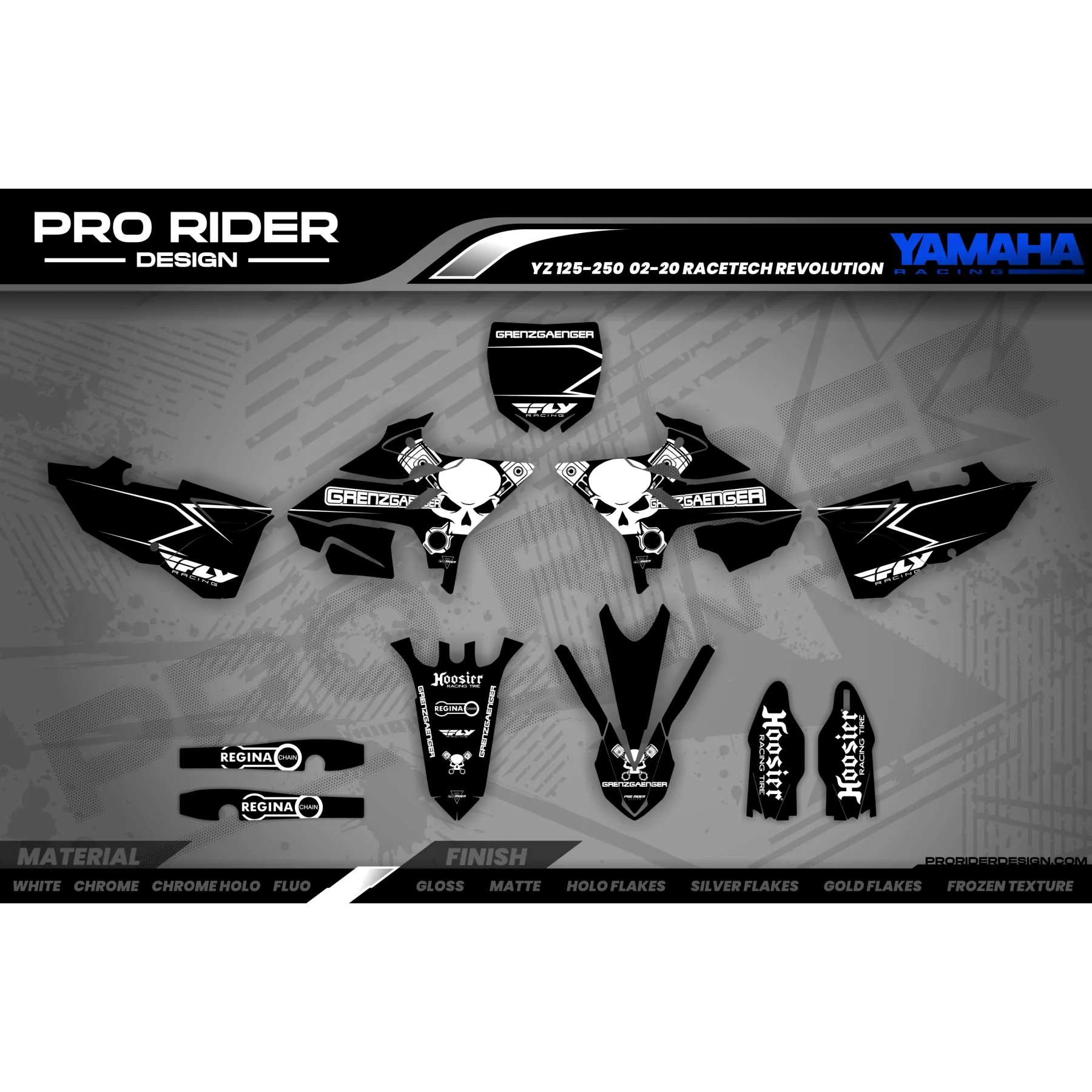 Kit adesivos moto KIT ADESIVOS Motocross PERSO GRENZGAENGER BLACK