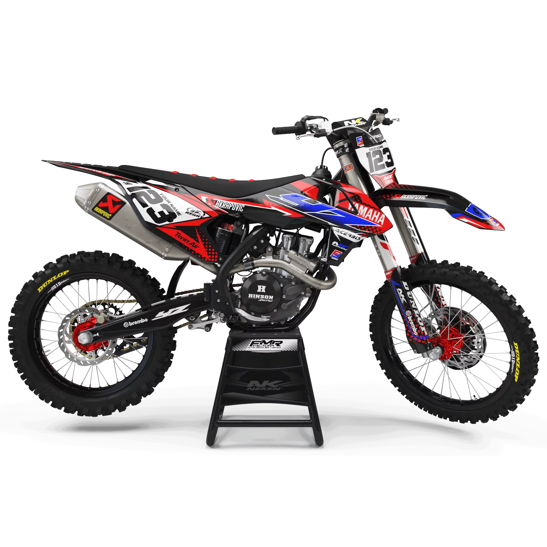 GRAPHICS kit moto MOTOCROSS PERSO Yamaha FACTORY ENERGY red|blue (ref:prda33e2)