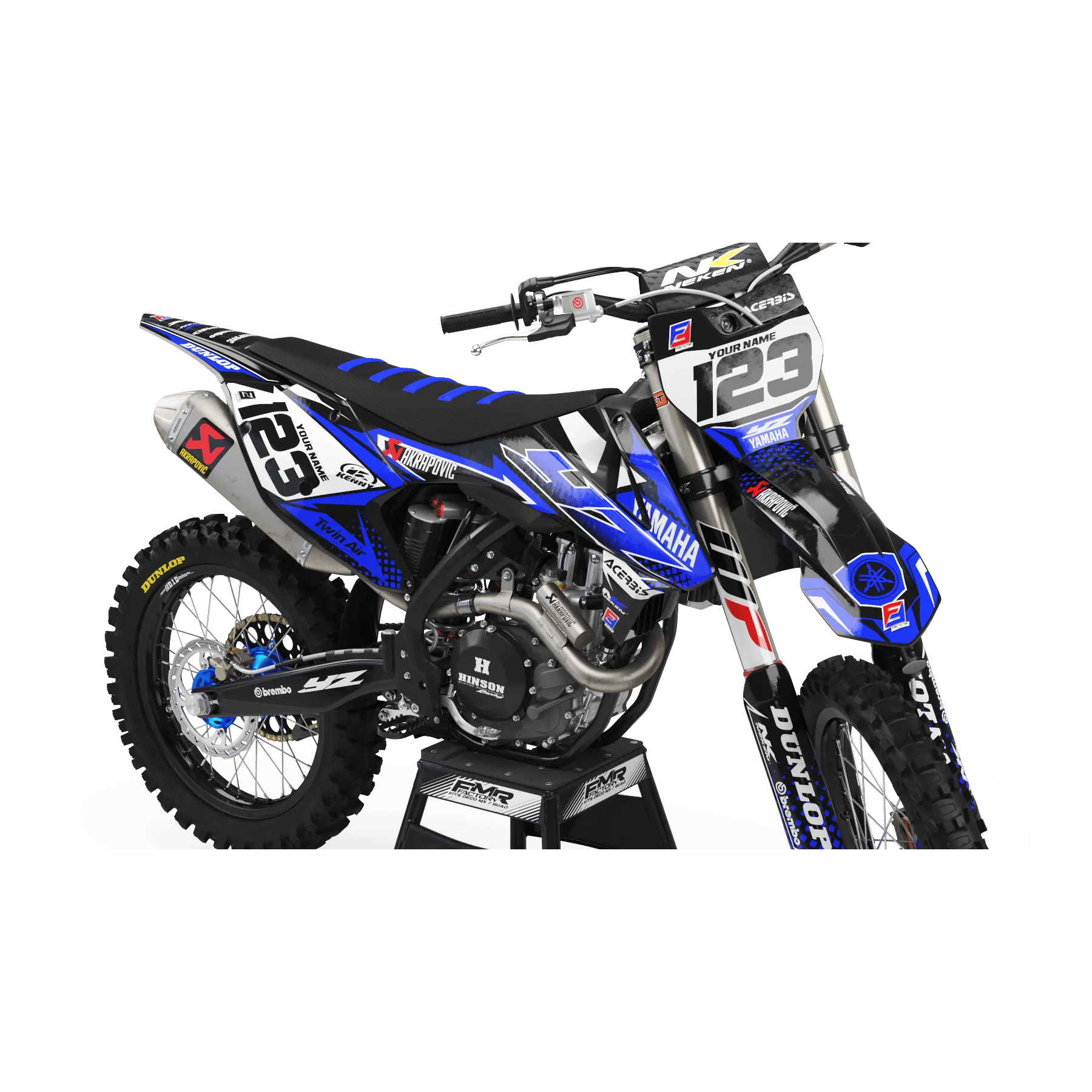 STICKERSET moto KIT DECO MOTOCROSS PERSO Yamaha FACTORY ENERGY blauw (ref:prda33e)