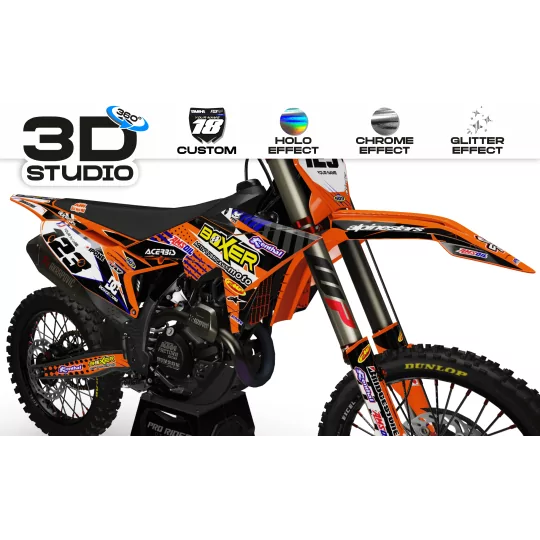 Kit adesivos moto KIT ADESIVOS MOTOCROSS BOXER laranja (ref:prda1c) 3D