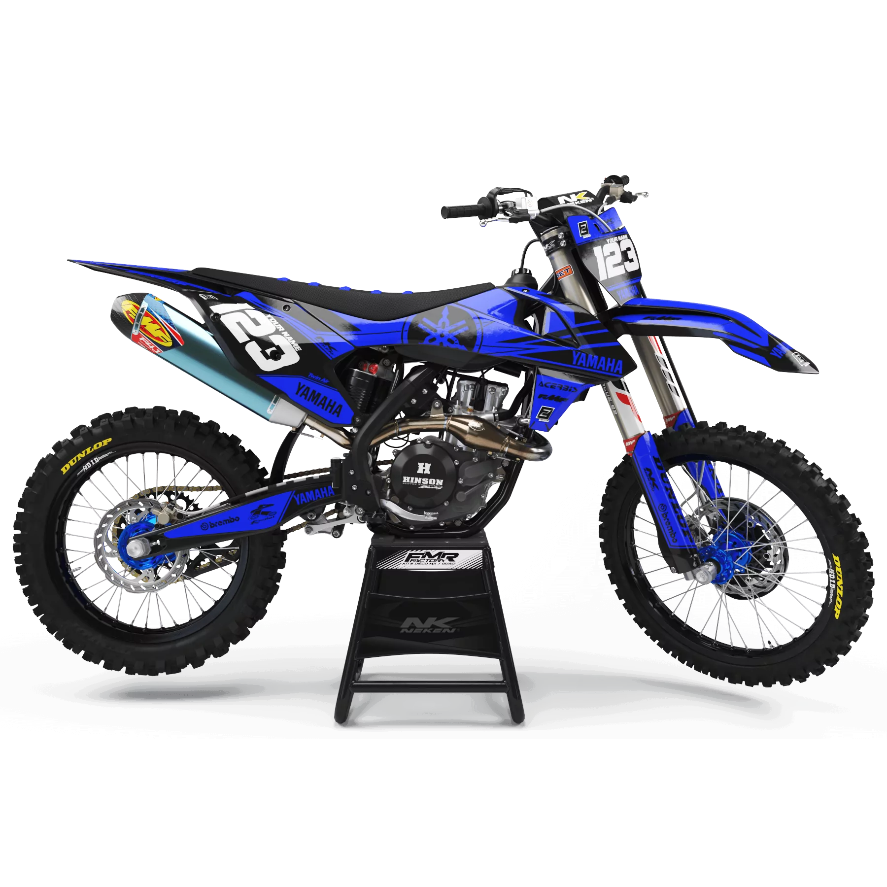 Kit adesivos moto KIT ADESIVOS MOTOCROSS Yamaha FACTORY Neken preto/azul (ref:prda32e)