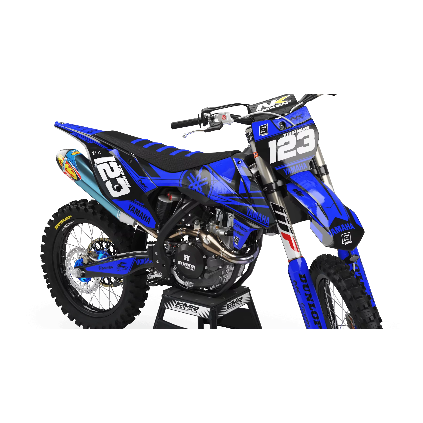 STICKERSET motor STICKERSET MOTOCROSS Yamaha FACTORY Neken zwart/blauw (ref:prda32e)