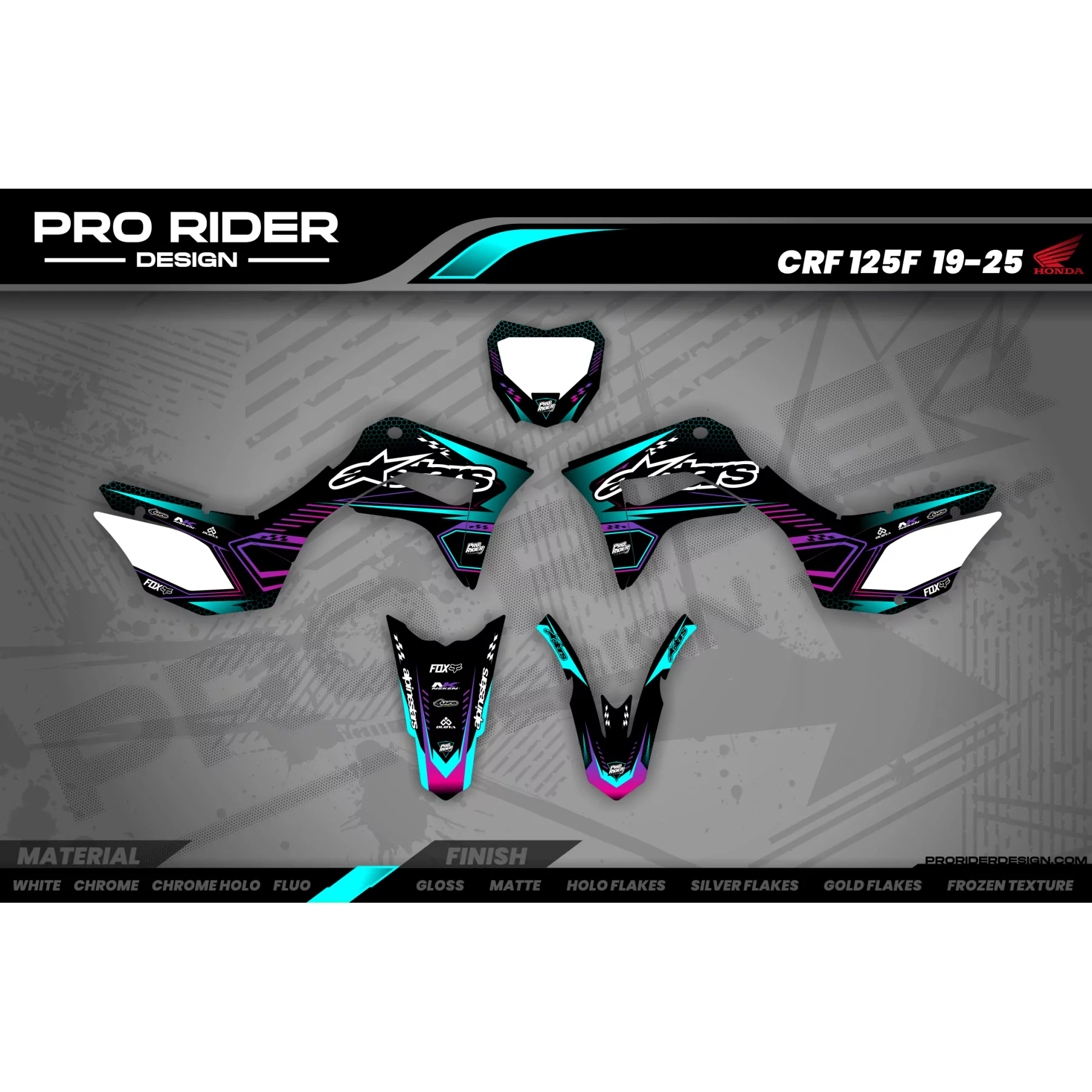 Motorcycle graphics graphics Motocross - STRIPURL TEAL