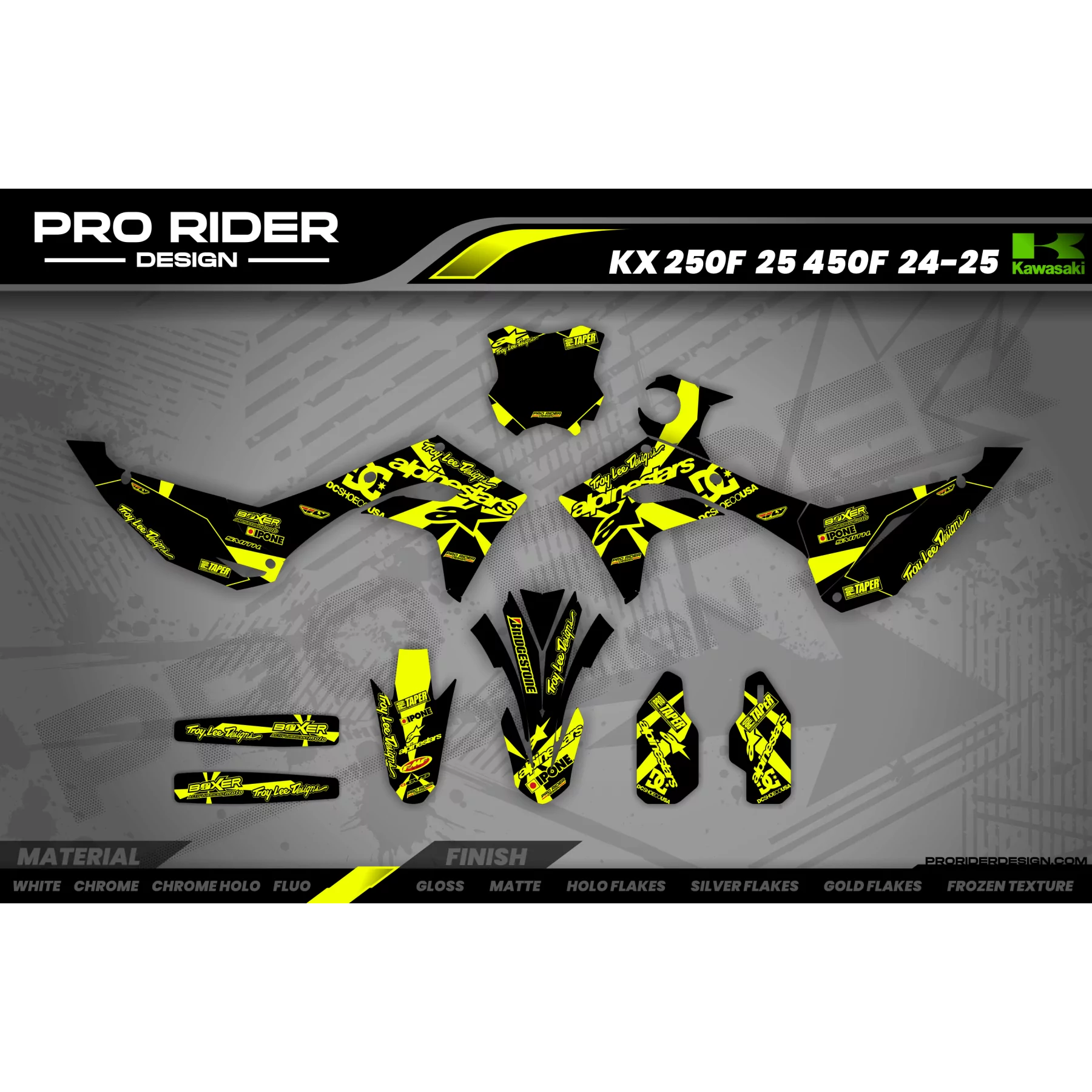 Motorcycle graphics graphics Motocross FLUO PERSO ALPINESTARS