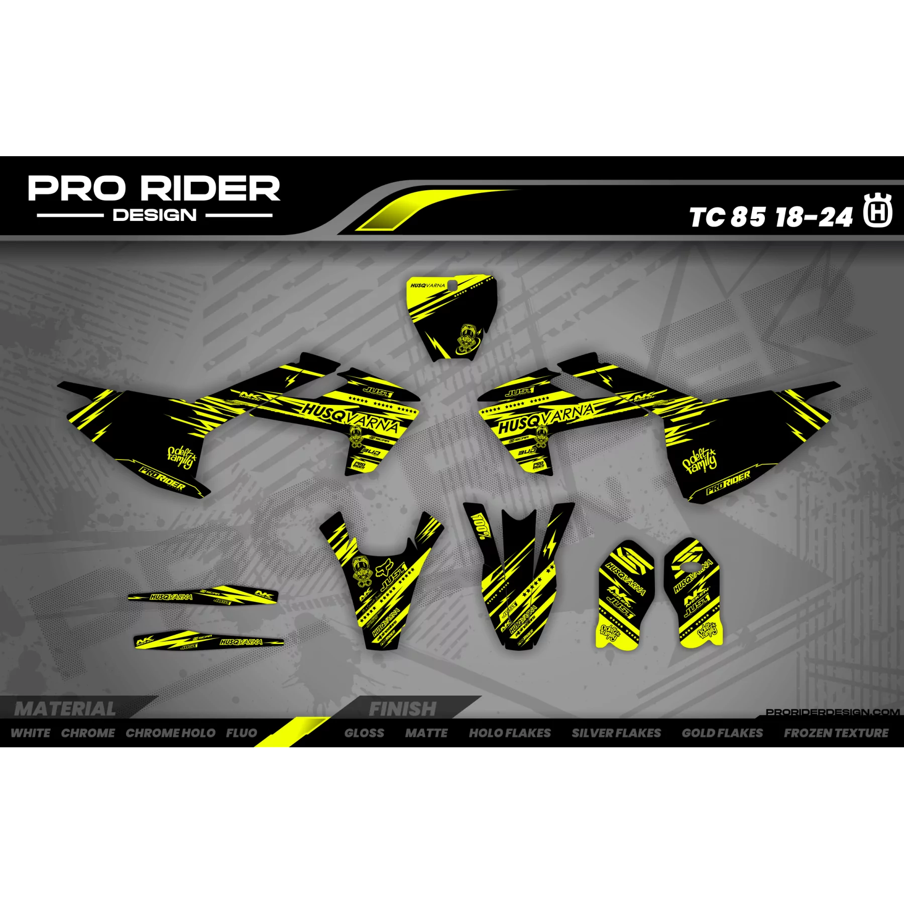 Kit adesivos moto Kit adesivos Motocross FLUO PERSO HUSQVARNA JUST1