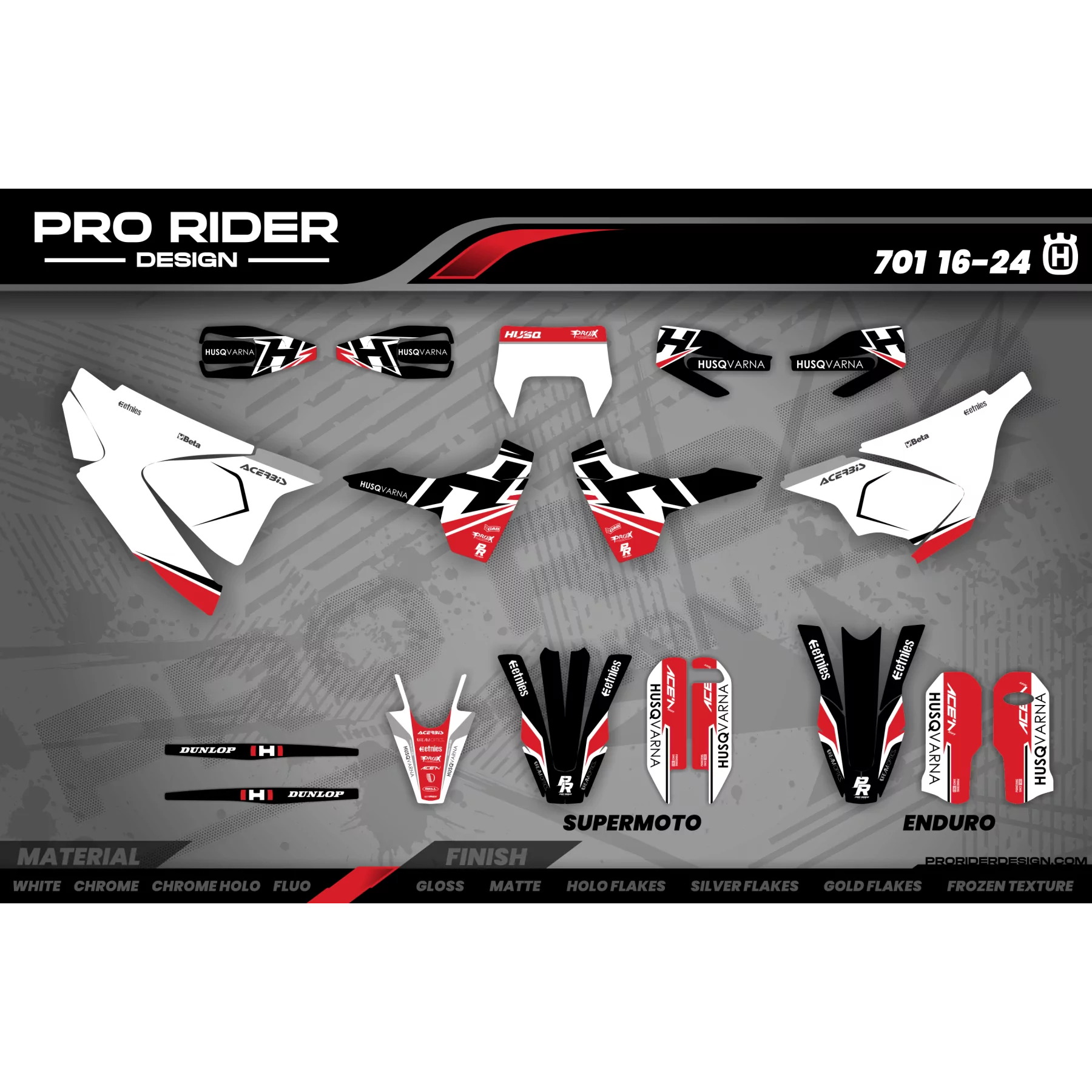 Motorrad Dekor DEKOR Motocross HUSQVARNA BLACK SERIES