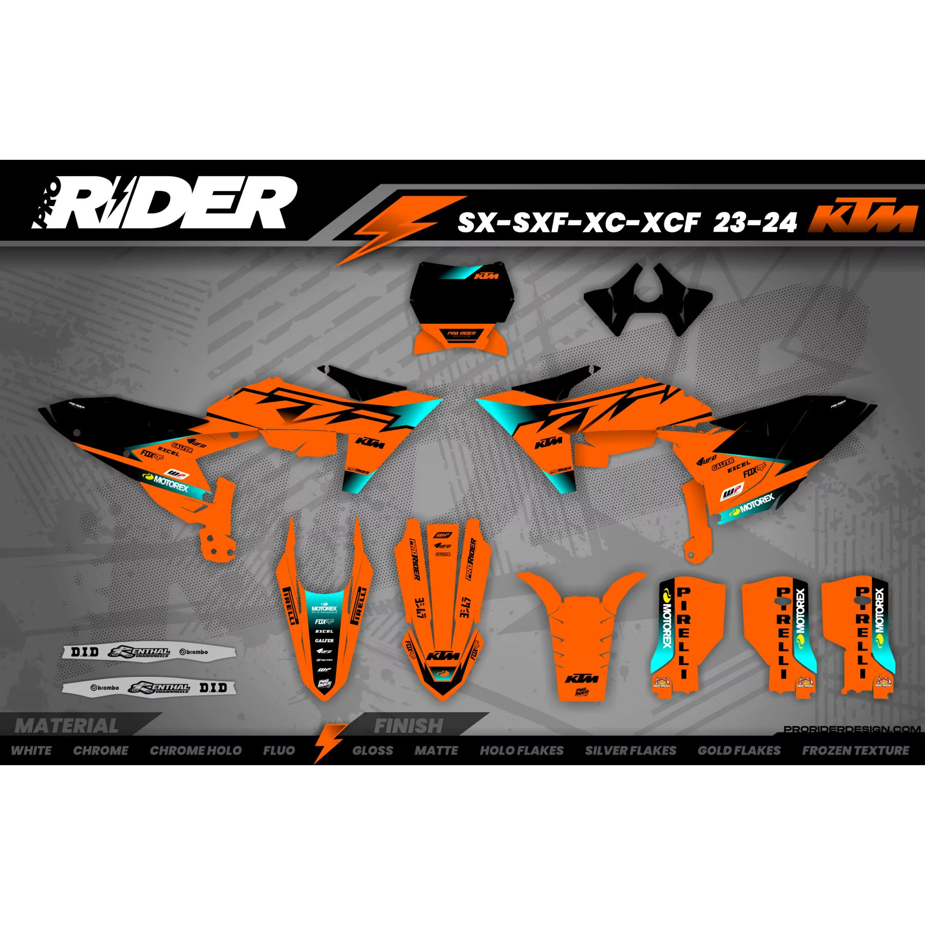 Kit adesivos moto Kit adesivos Motocross KTM SX SXF EXC - OEM VECTOR TEAL