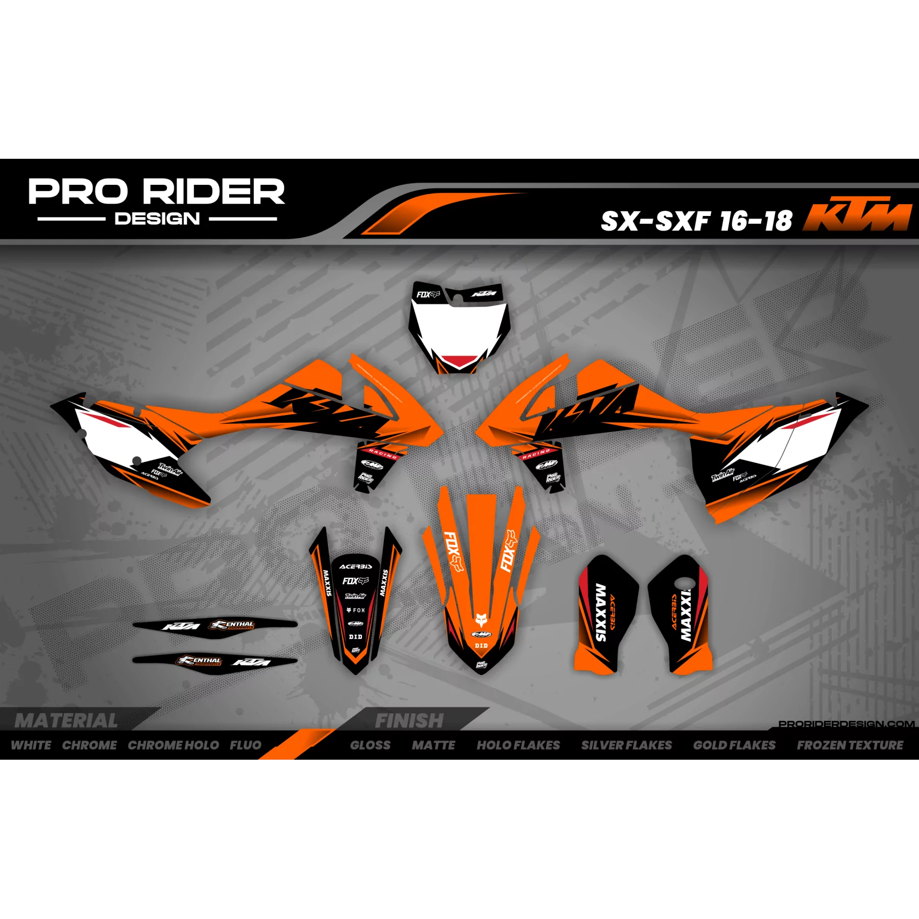 Stickerset moto Stickerset Motocross persoonlijk PROF_ADAPT