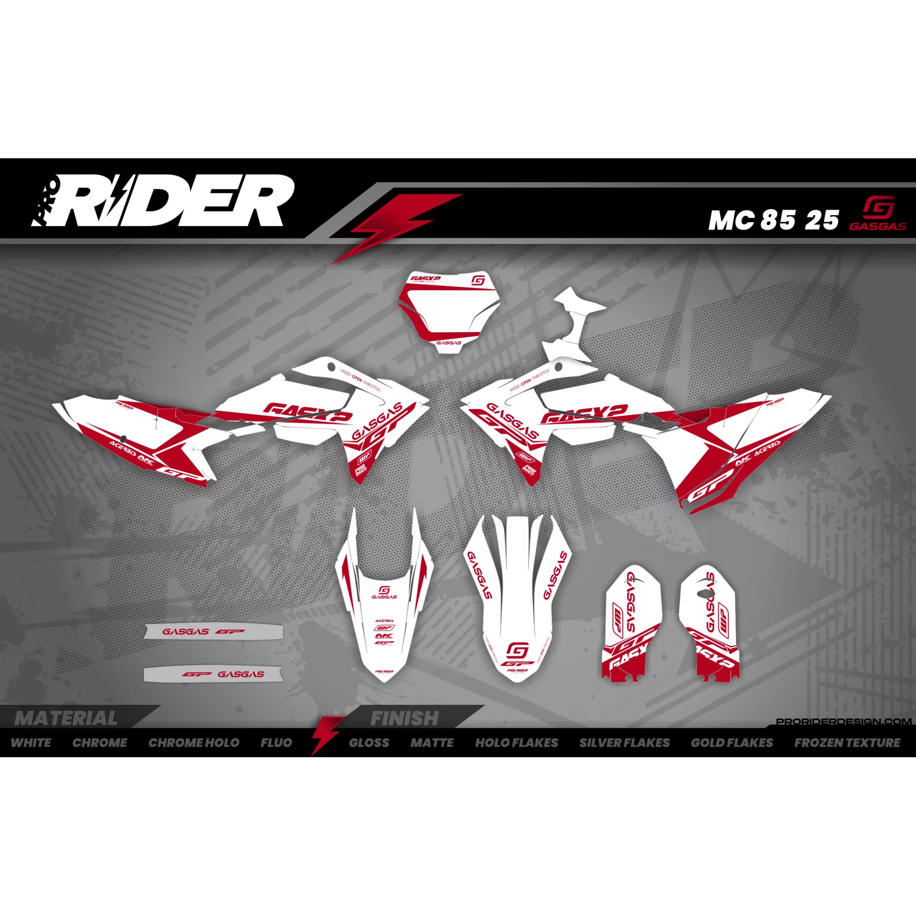Kit adesivos moto Kit adesivos GASGAS GP WHITE