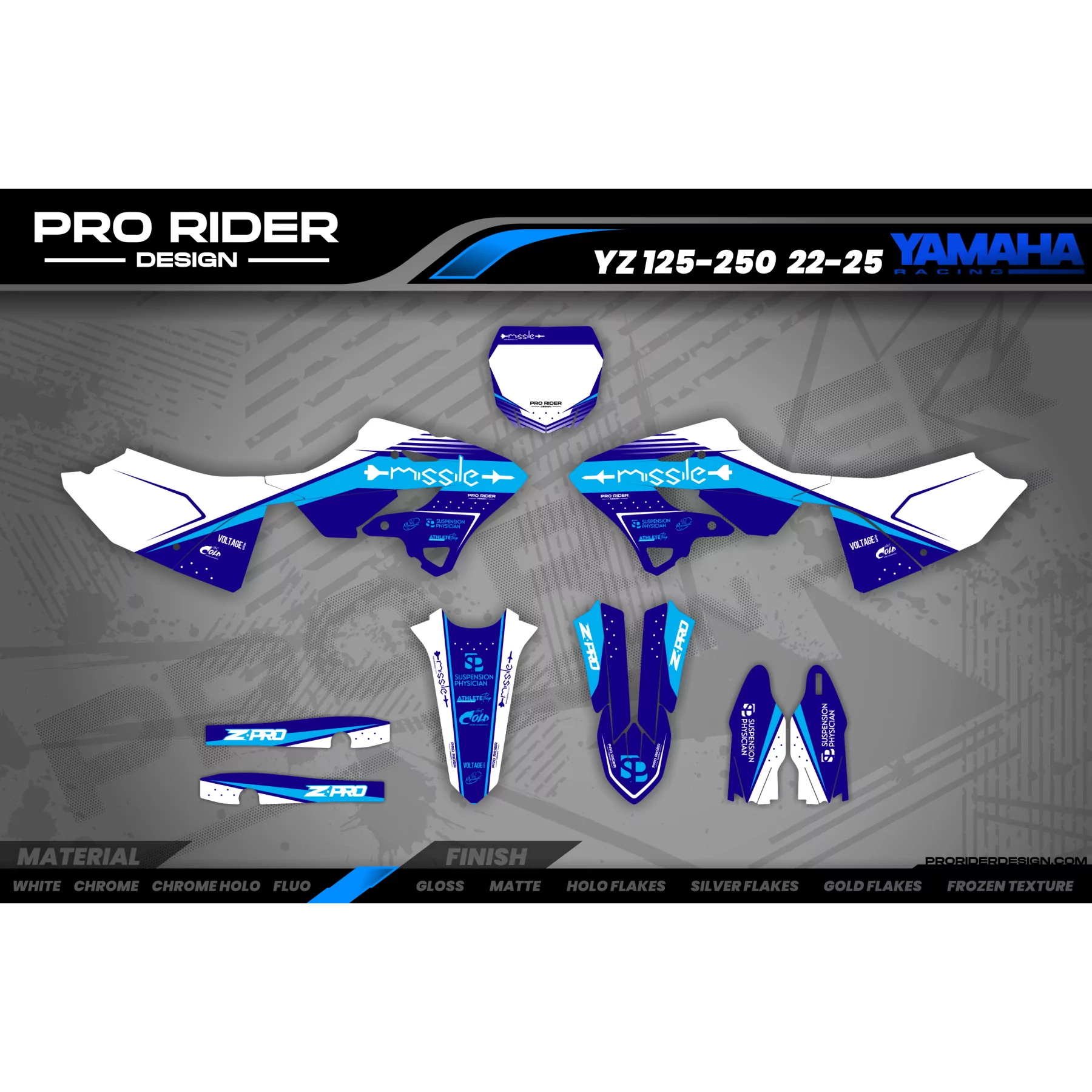 Kit adesivos moto KIT ADESIVOS YAMAHA YZ YZF... MISSILE