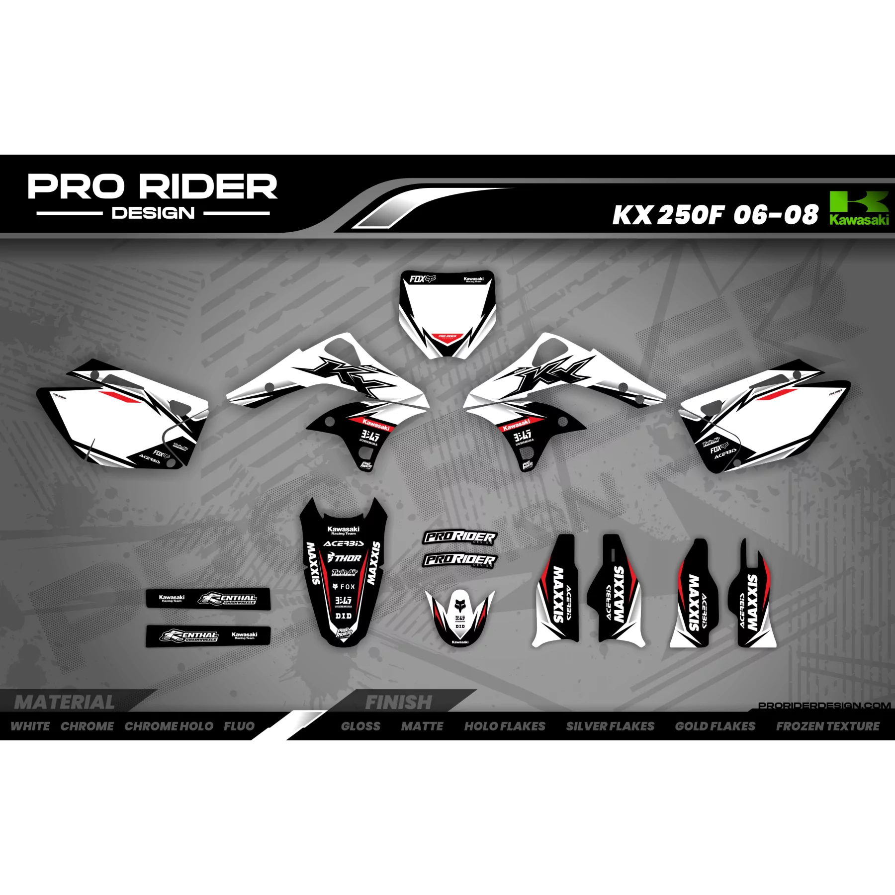 Kit adesivos moto KIT ADESIVOS KAWASAKI ADAPTASI WT