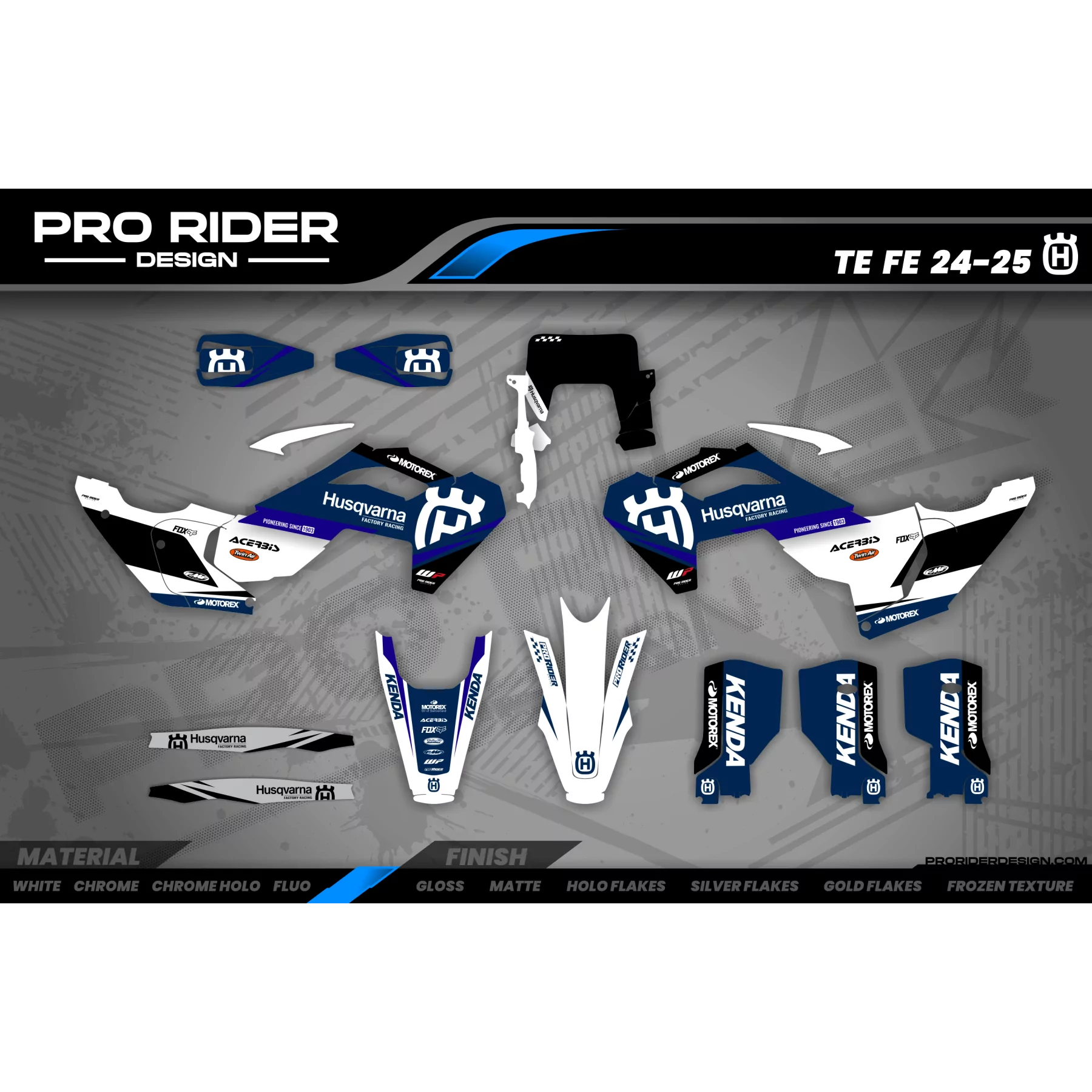 Stickerset moto Stickerset TC-FC-TE-FE... HUSQVARNA | ORIGINE BLAUW