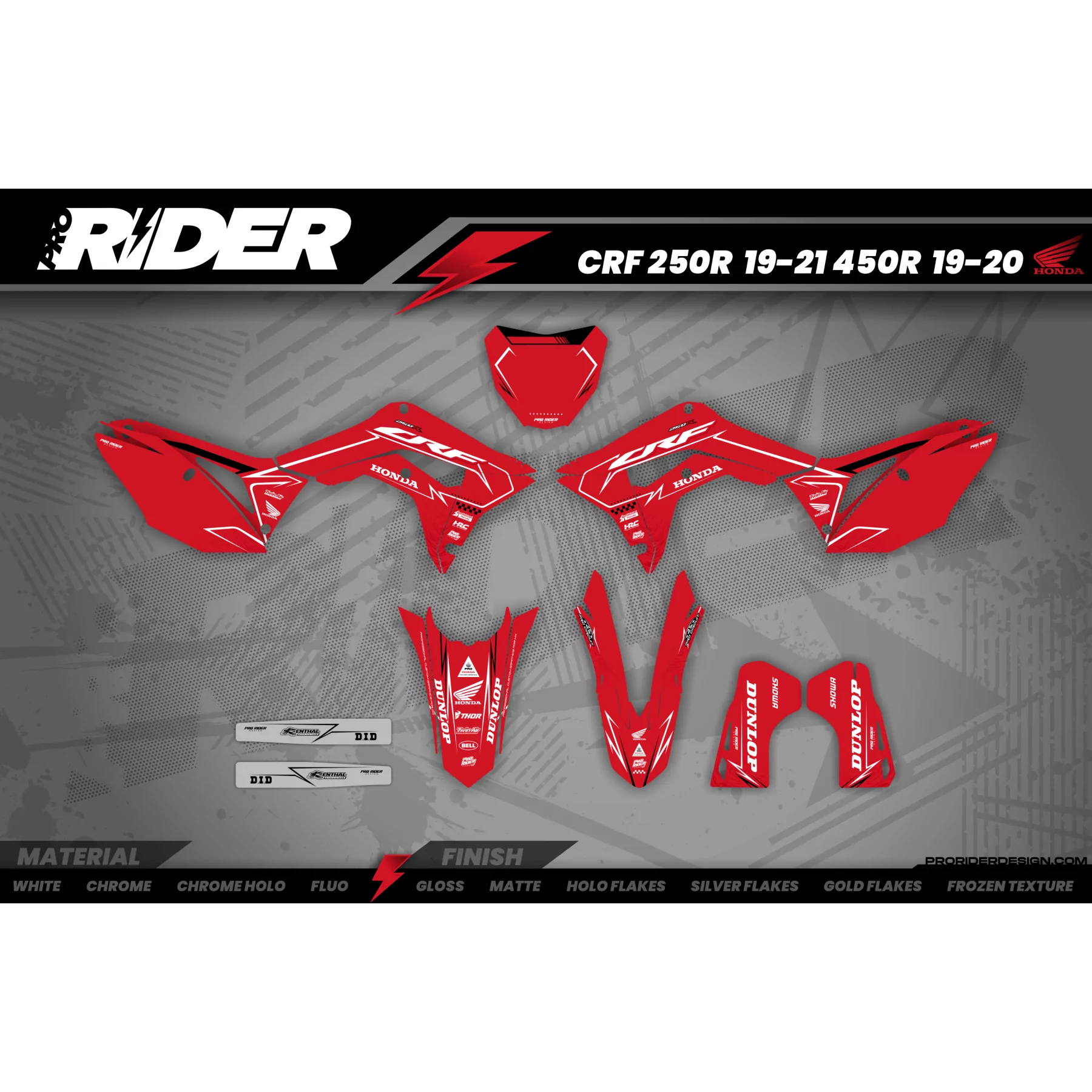Kit adesivos moto KIT ADESIVOS Motocross HONDA SKYBOUND RED