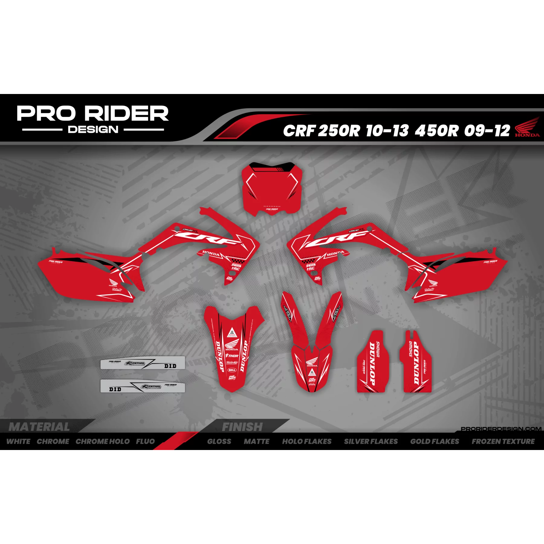 Kit adesivos moto KIT ADESIVOS Motocross HONDA SKYBOUND RED
