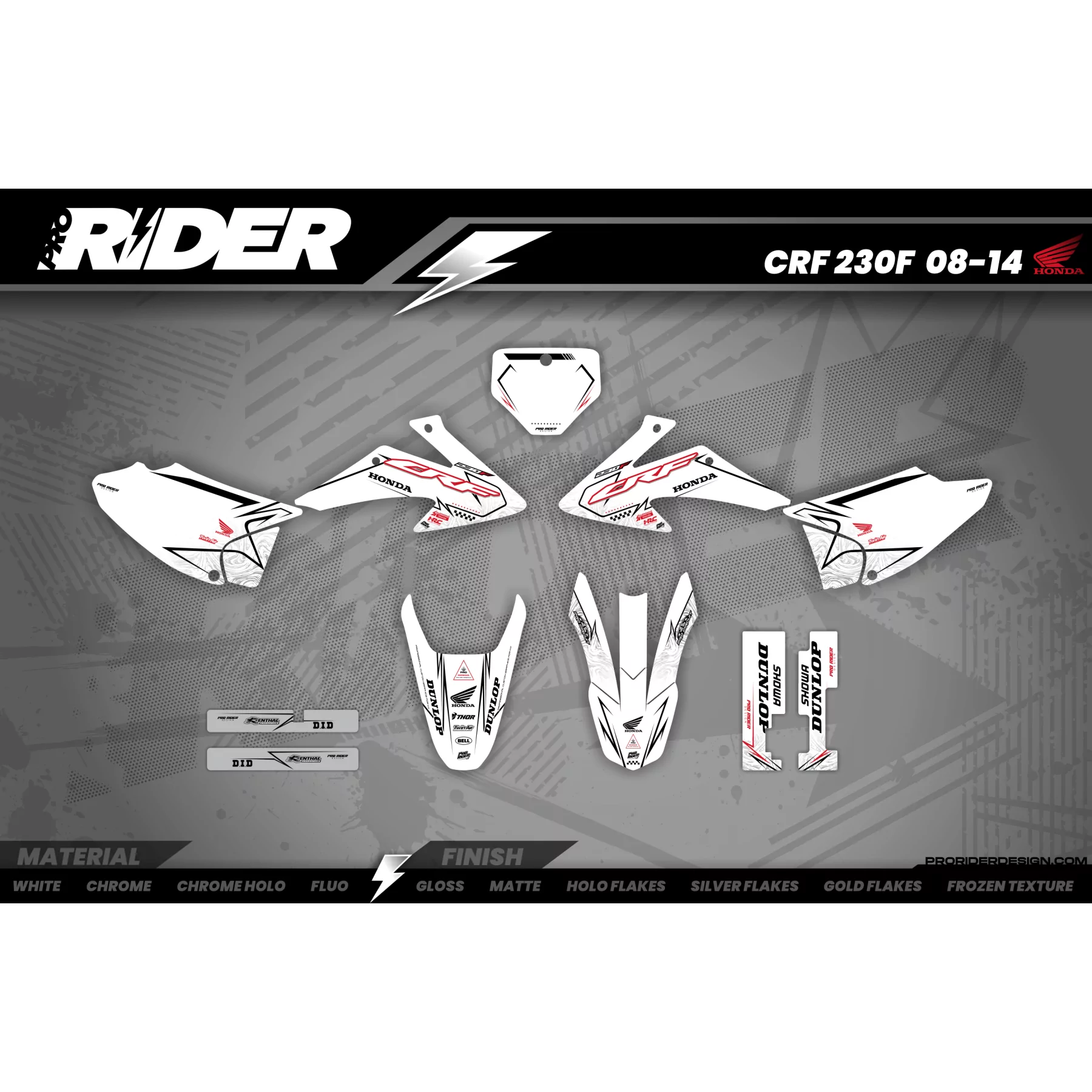 Kit adesivos moto KIT ADESIVOS Motocross HONDA SKYBOUND WHITE