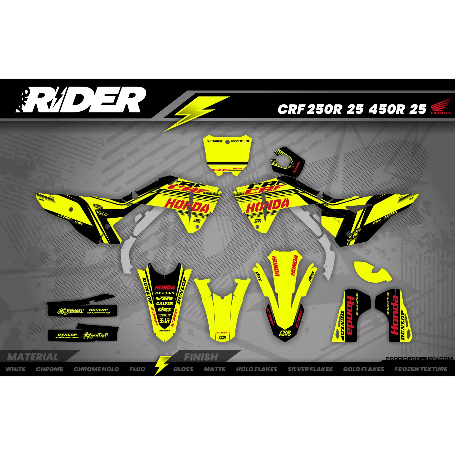 Kit adesivos moto Kit adesivos Motocross FLUO PERSO HONDA CIRCUIT