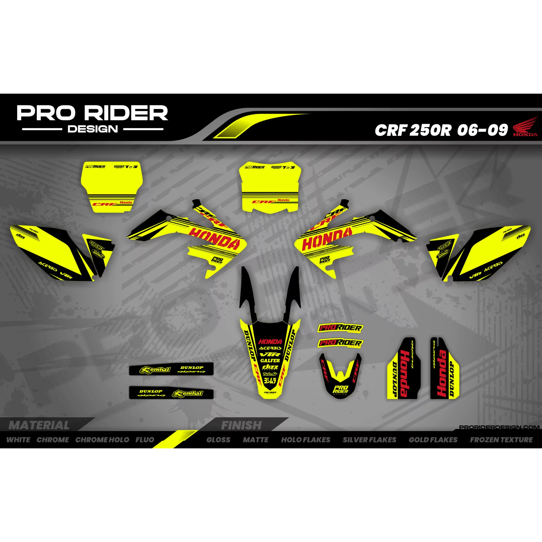 Kit adesivos moto Kit adesivos Motocross FLUO PERSO HONDA CIRCUIT