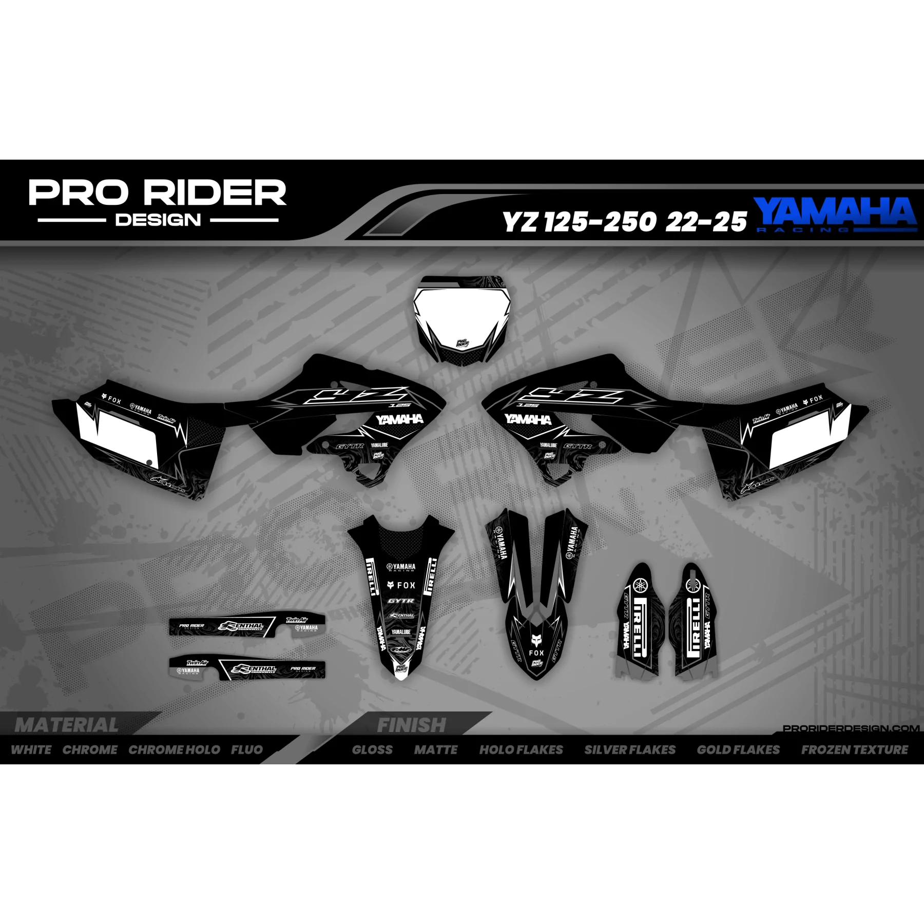 Kit adhesivos moto KIT ADHESIVOS Motocross YAMAHA NEW DESIGN GREY