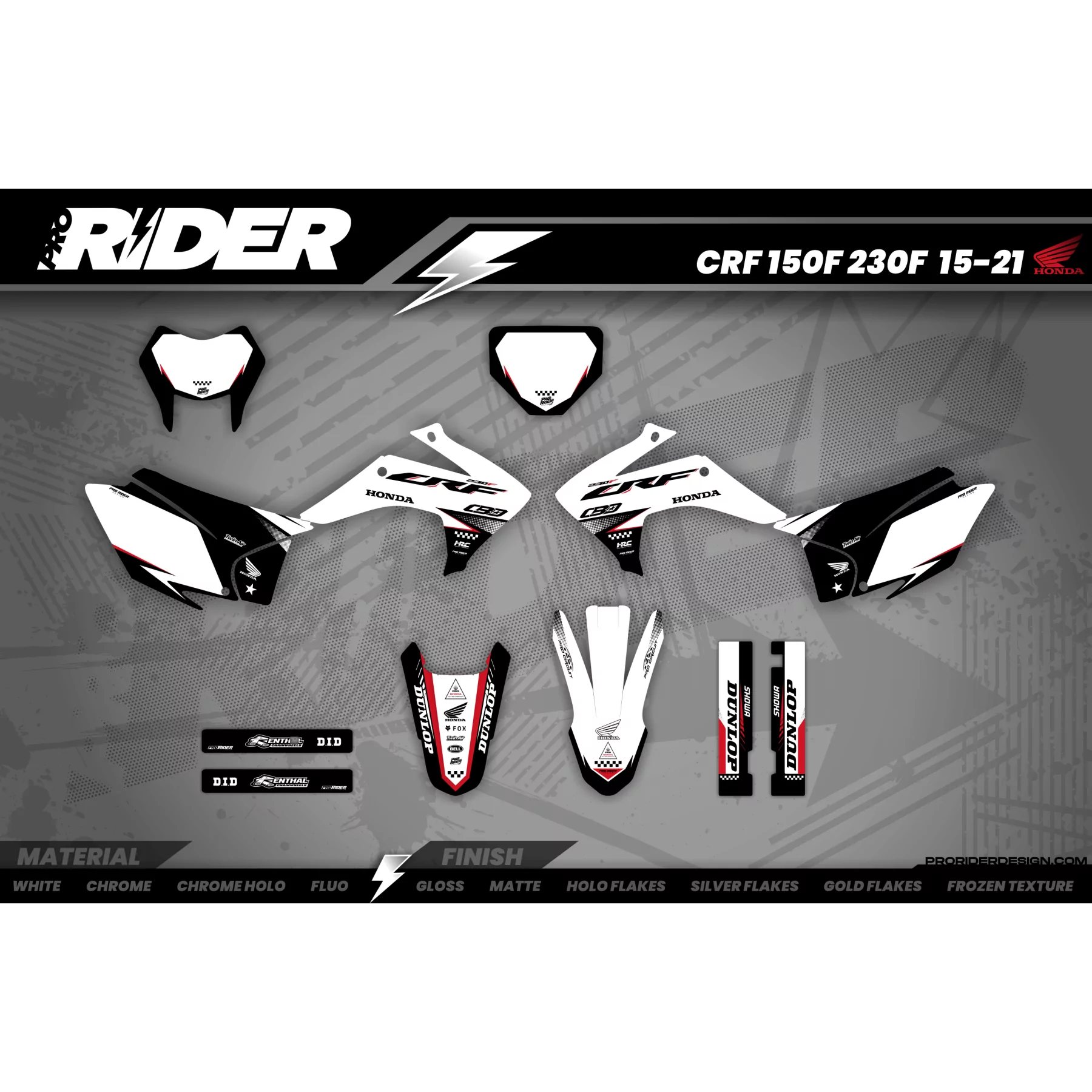 Kit adesivos moto Kit adesivos Motocross perso HONDA MEGA WHITE