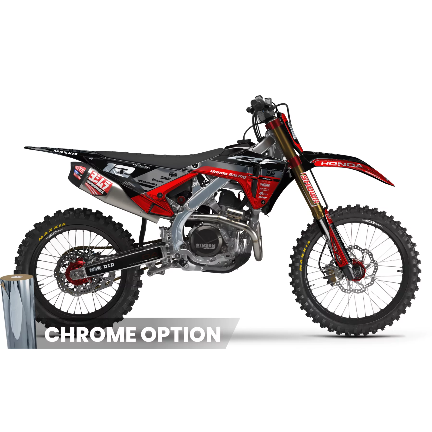 Kit adesivos moto KIT ADESIVOS MOTOCROSS HONDA RED RIPPER