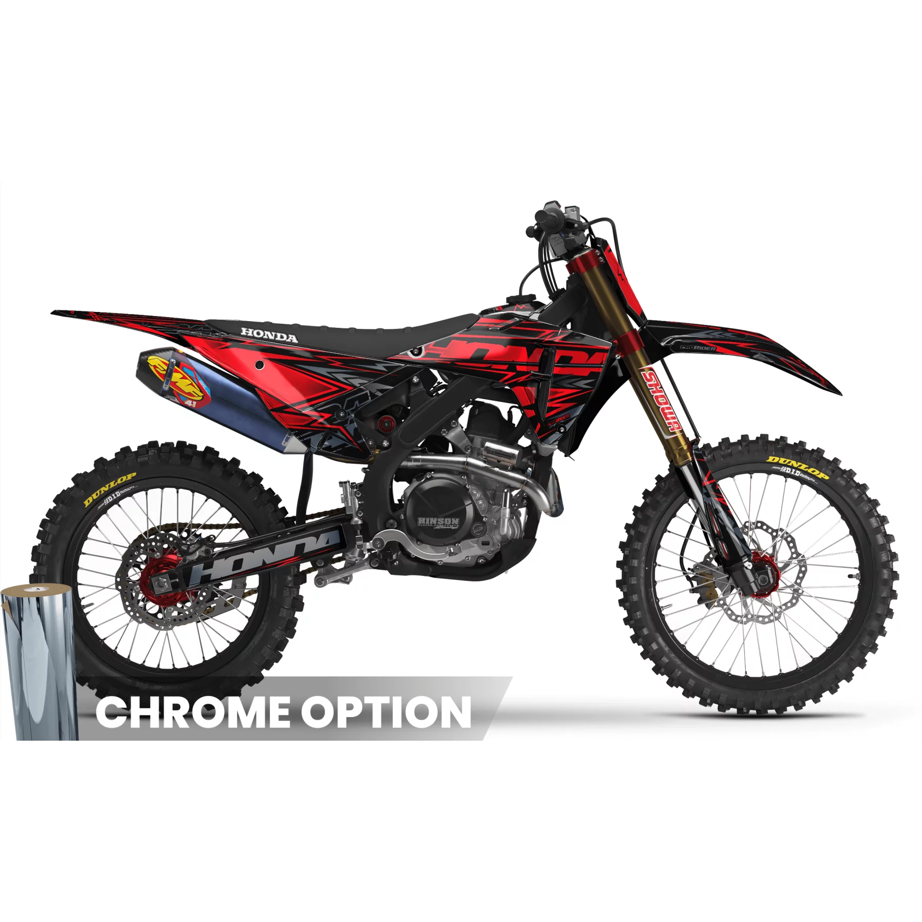 Kit adesivos moto KIT ADESIVOS MOTOCROSS HONDA RED BOLD EFFECT