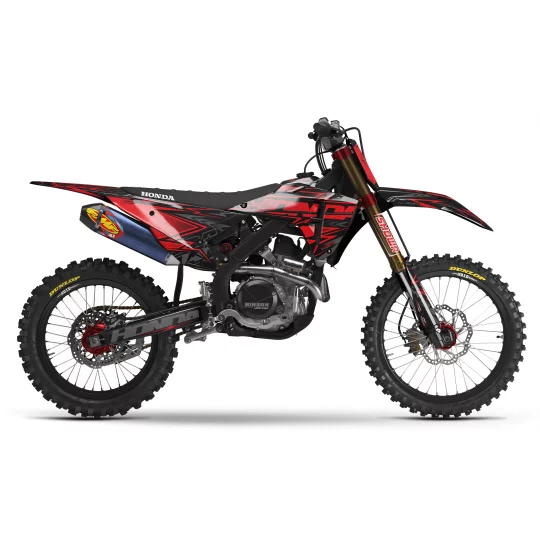 Stickerset moto STICKERSET MOTOCROSS HONDA RED BOLD EFFECT