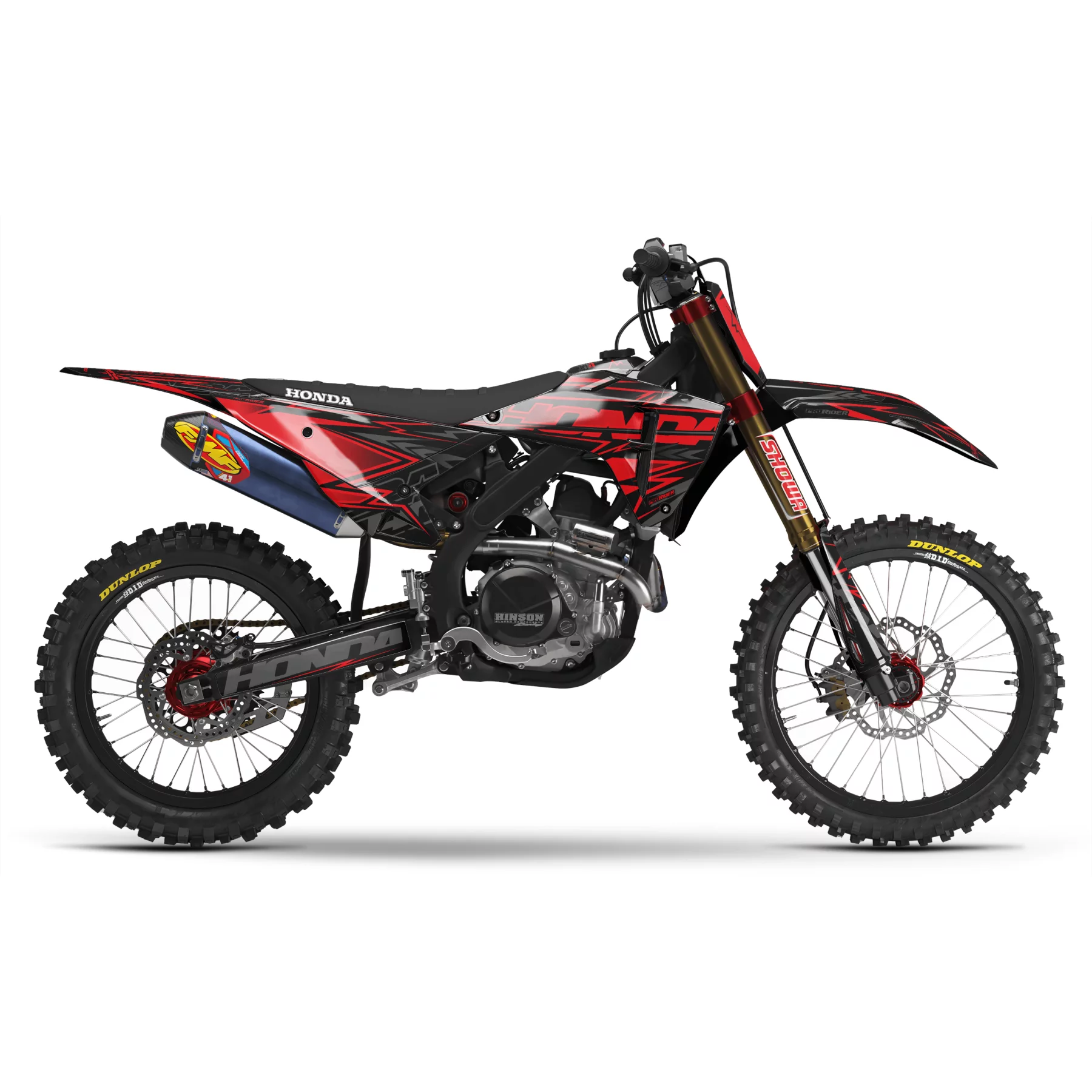 Kit adesivos moto KIT ADESIVOS MOTOCROSS HONDA RED BOLD EFFECT