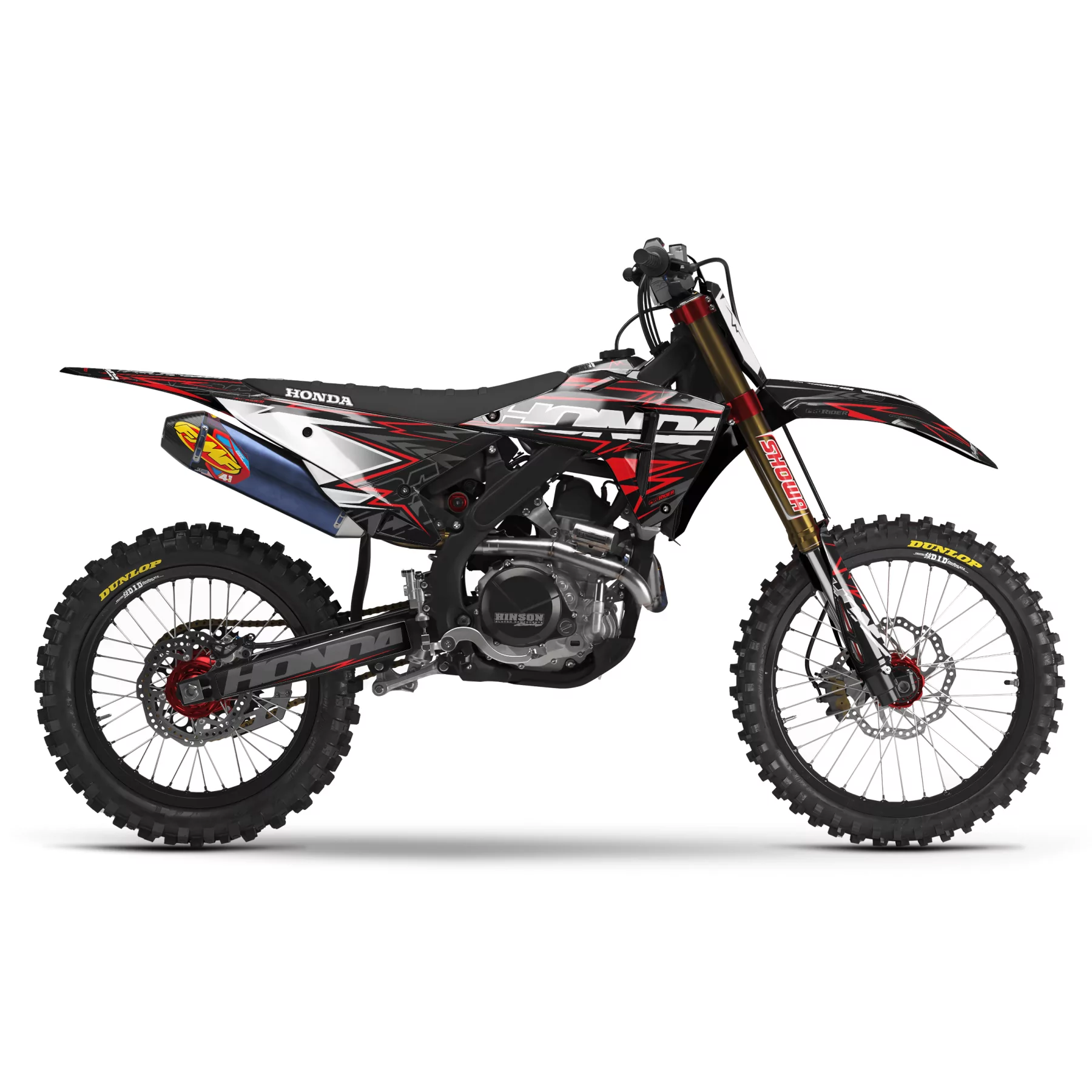 Stickerset moto STICKERSET MOTOCROSS HONDA W-RED BOLD EFFECT