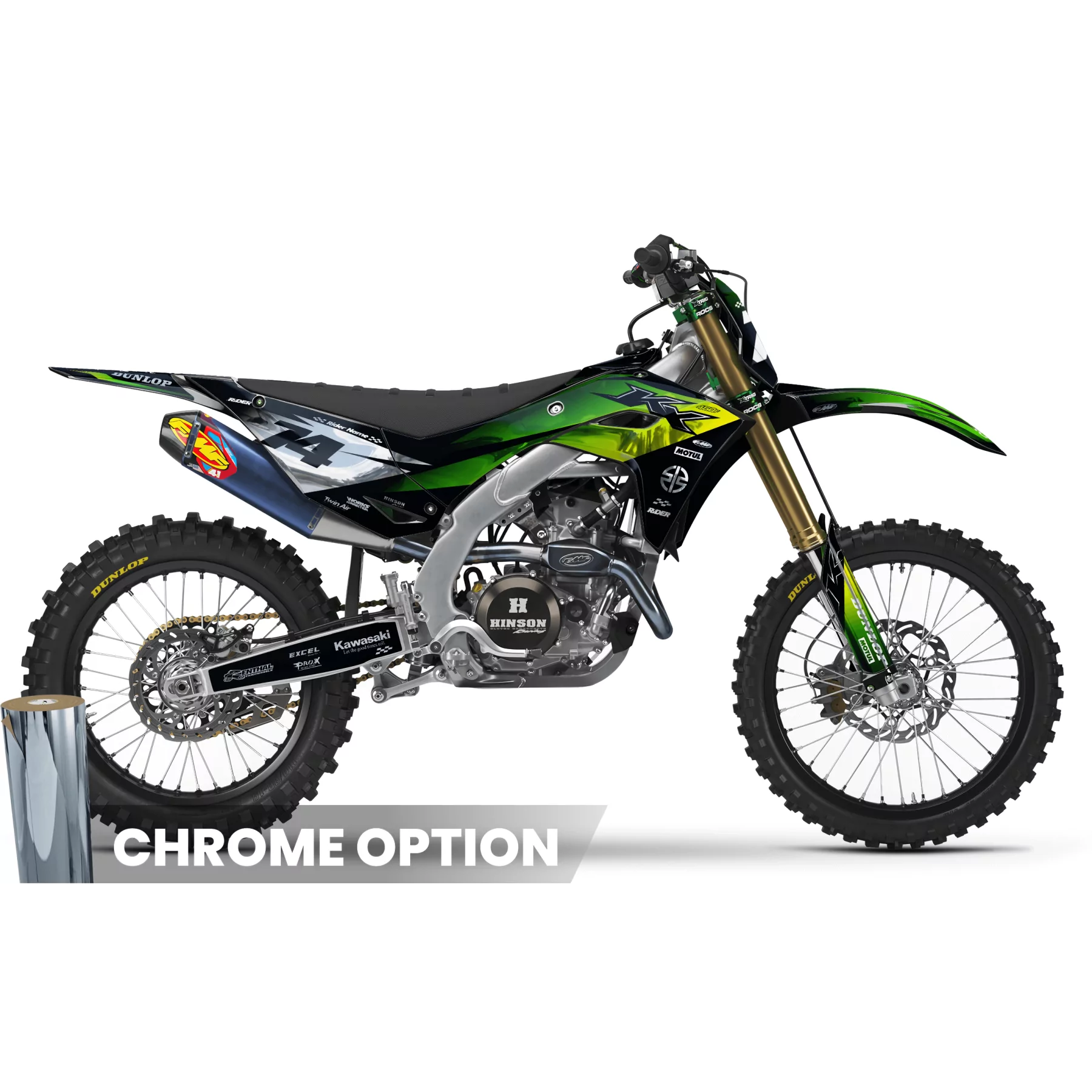 Kit adhesivos moto KIT ADHESIVOS MOTOCROSS KAWASAKI RACESPEC
